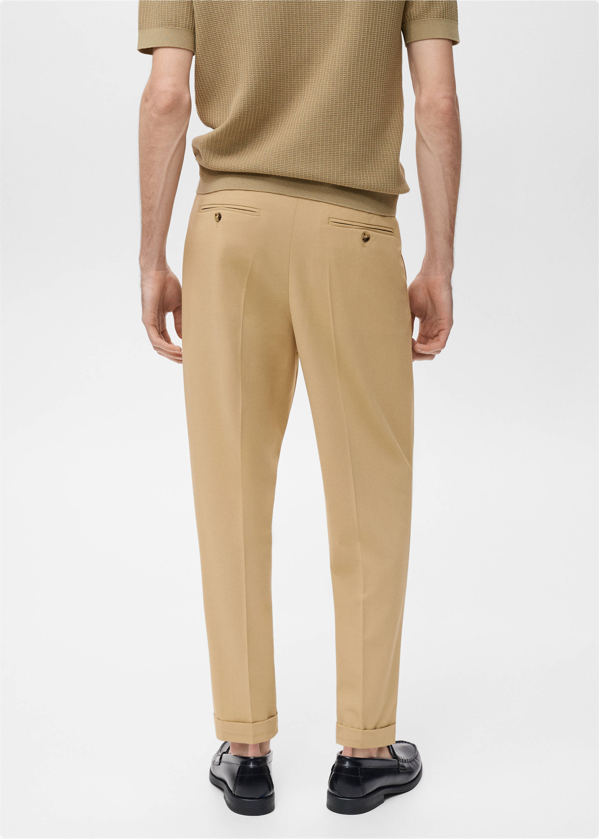 Anzughose Boston Regular Fit - Rückseite des Artikels, Beige. Ref: 17081227-00.