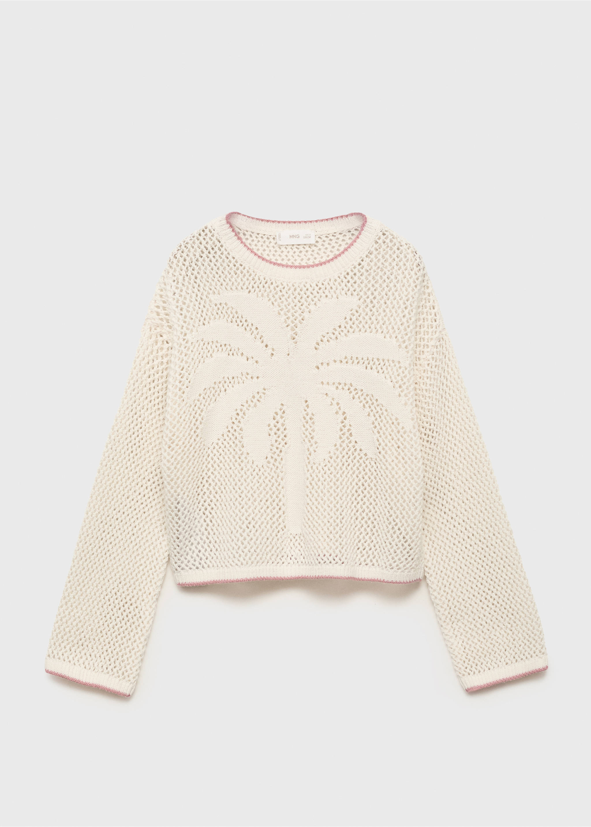 Pullover mit Lochstrickmuster - Artikel ohne Model, Ecru. Ref: 17081231-00.