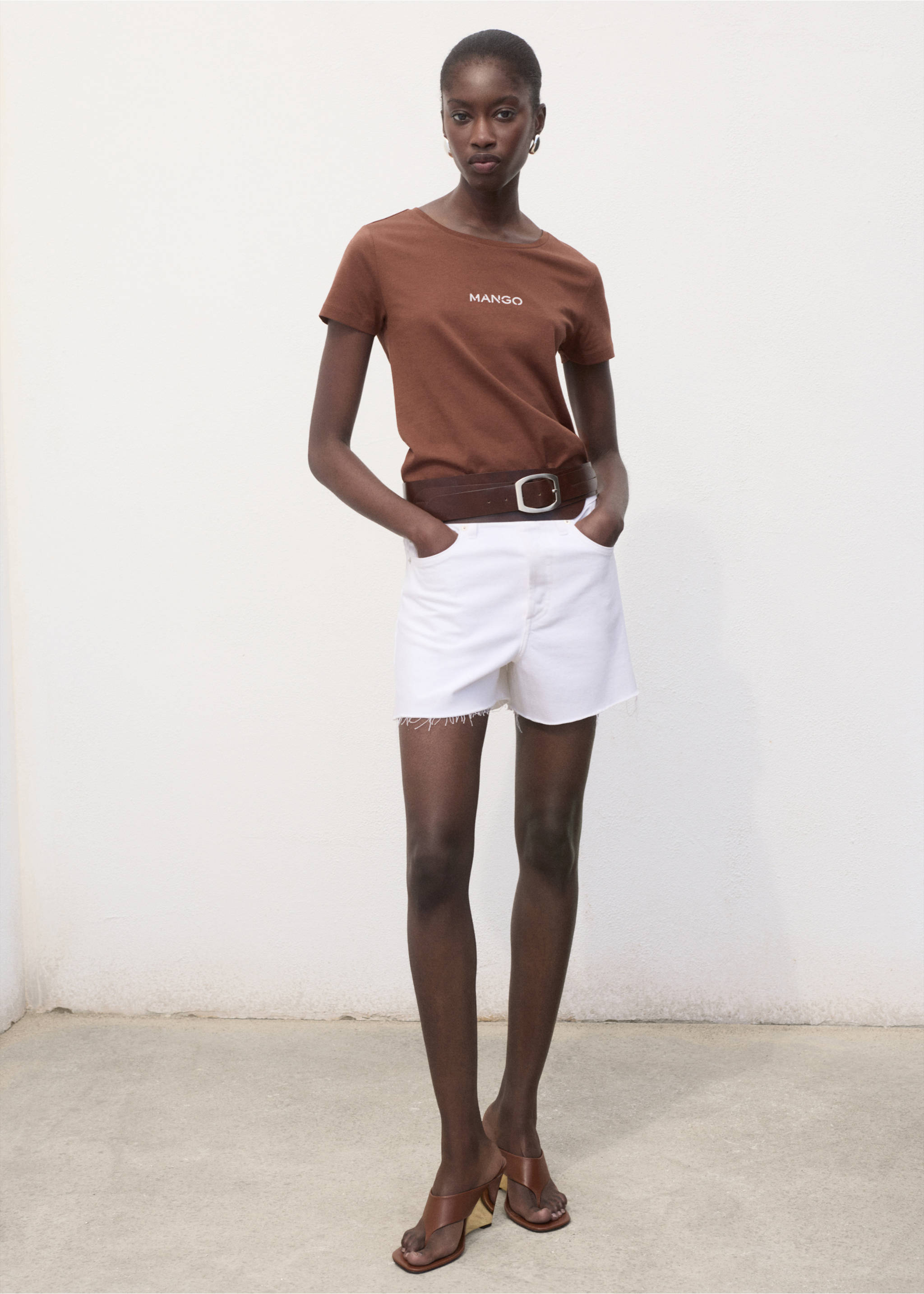 Logo cotton T-shirt - General plane, Brown. Ref: 17081238-00.
