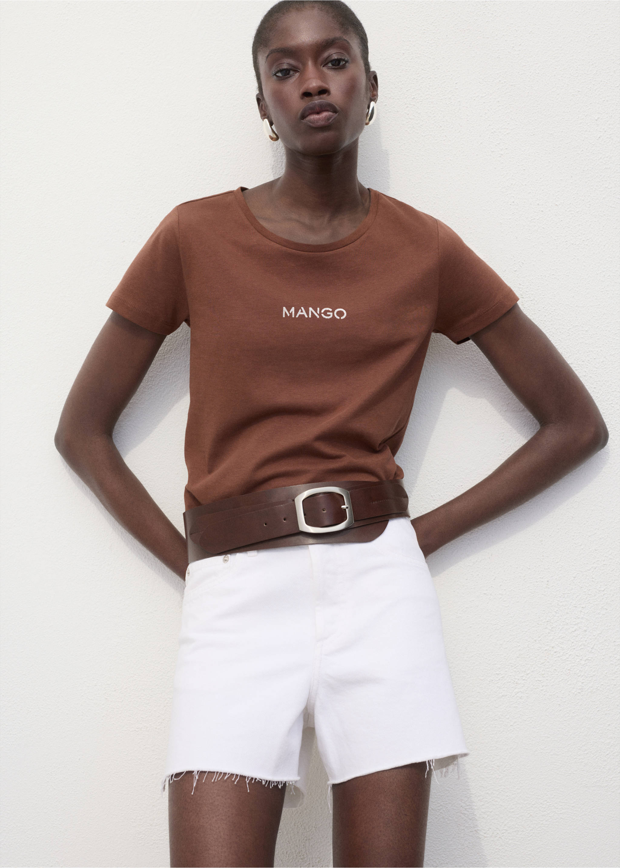 Logo cotton T-shirt - Medium plane, Brown. Ref: 17081238-00.