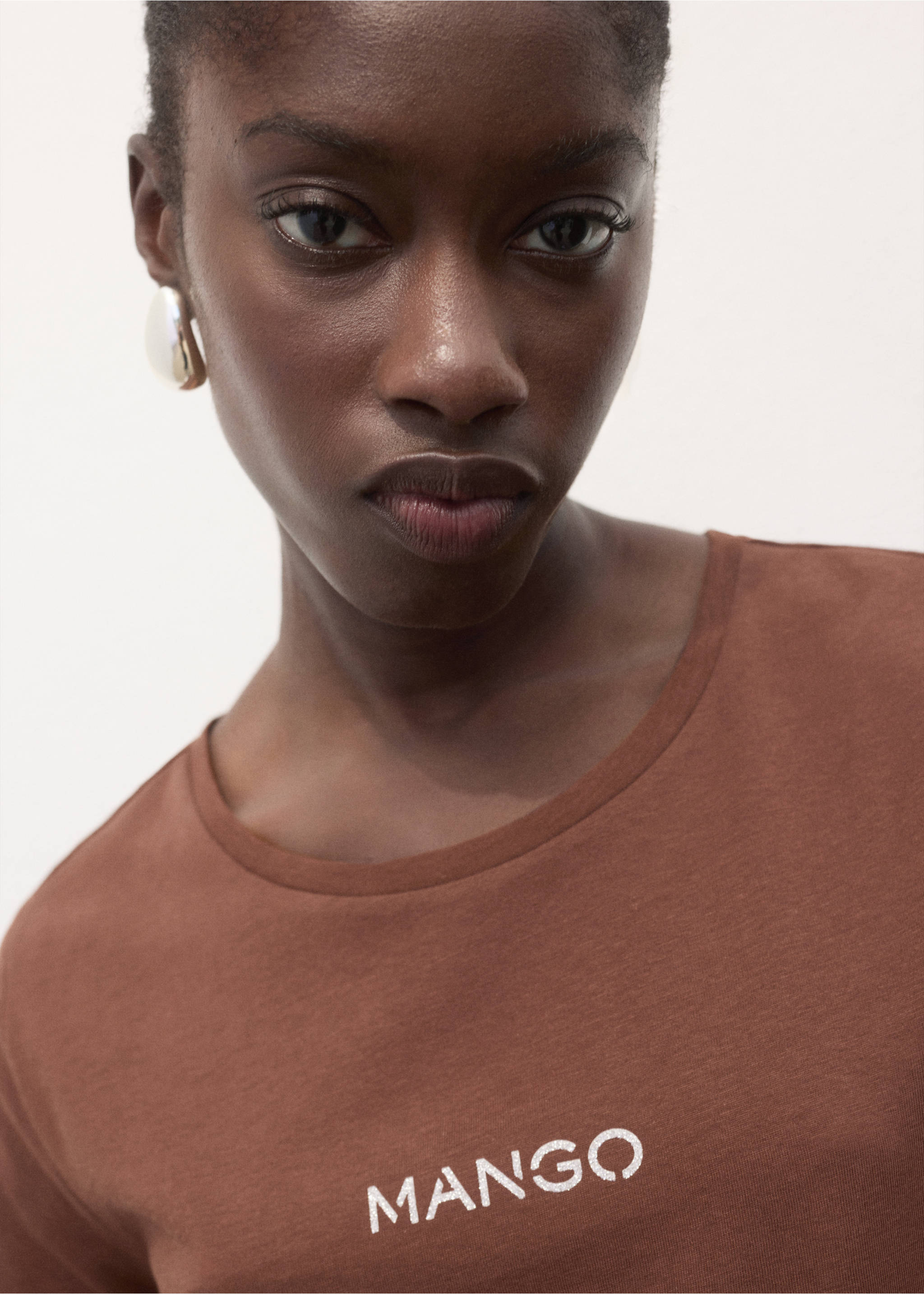 Logo cotton T-shirt - Details of the article 1, Brown. Ref: 17081238-00.