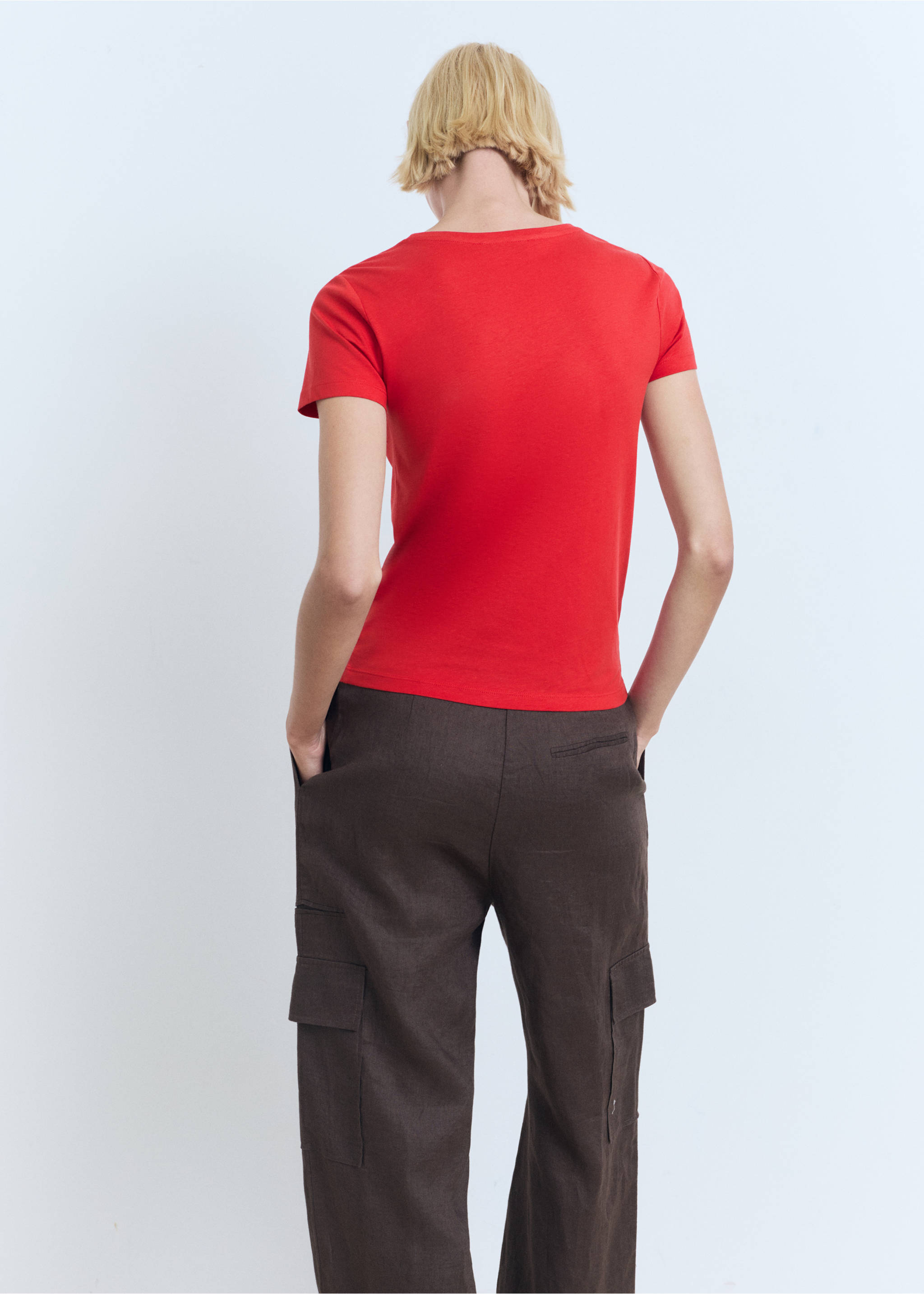 Baumwoll-T-Shirt mit Logo - Rückseite des Artikels, Rot. Ref: 17081238-00.
