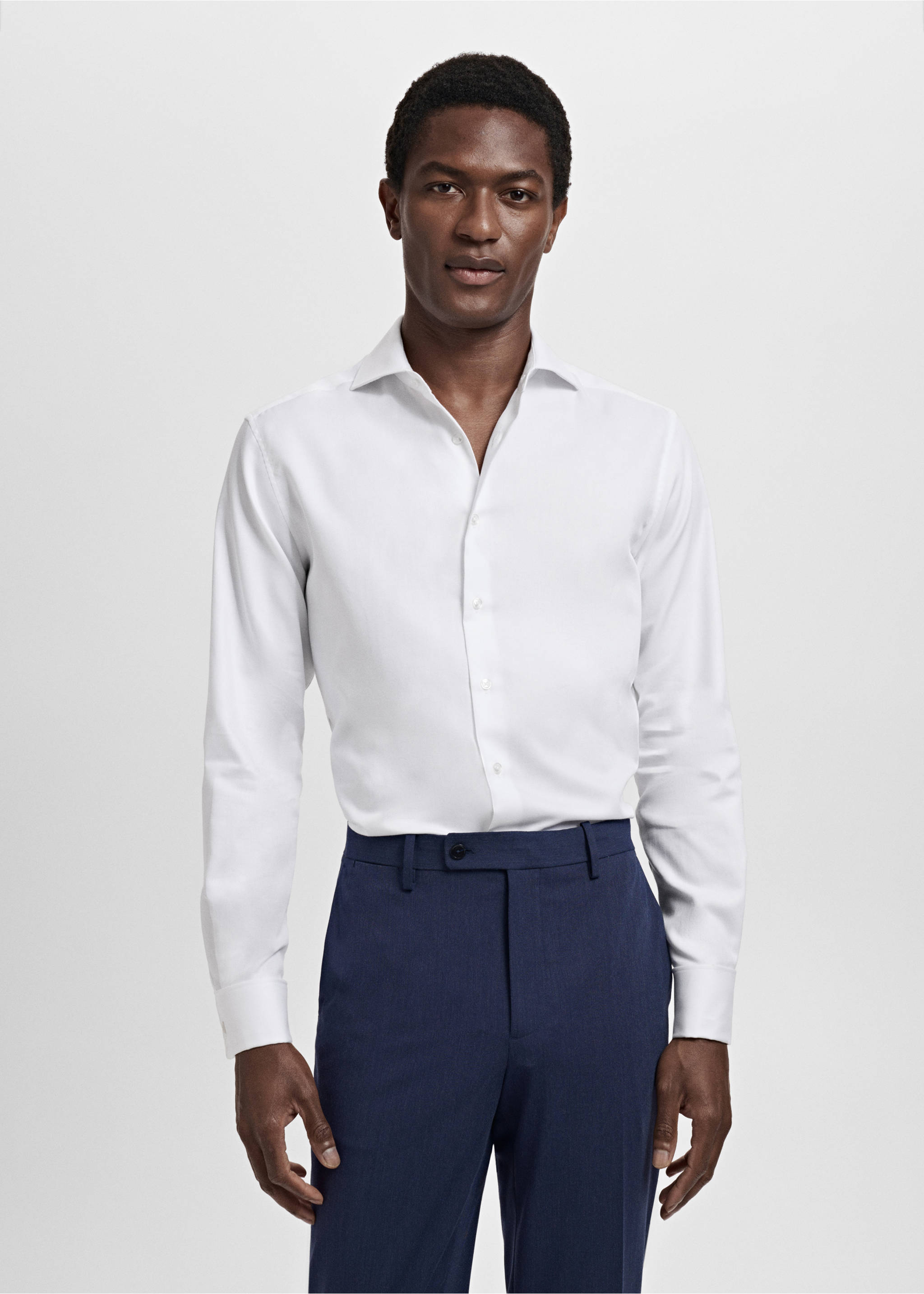 100% cotton dress shirt - Medium plane, White. Ref: 17081239-00.