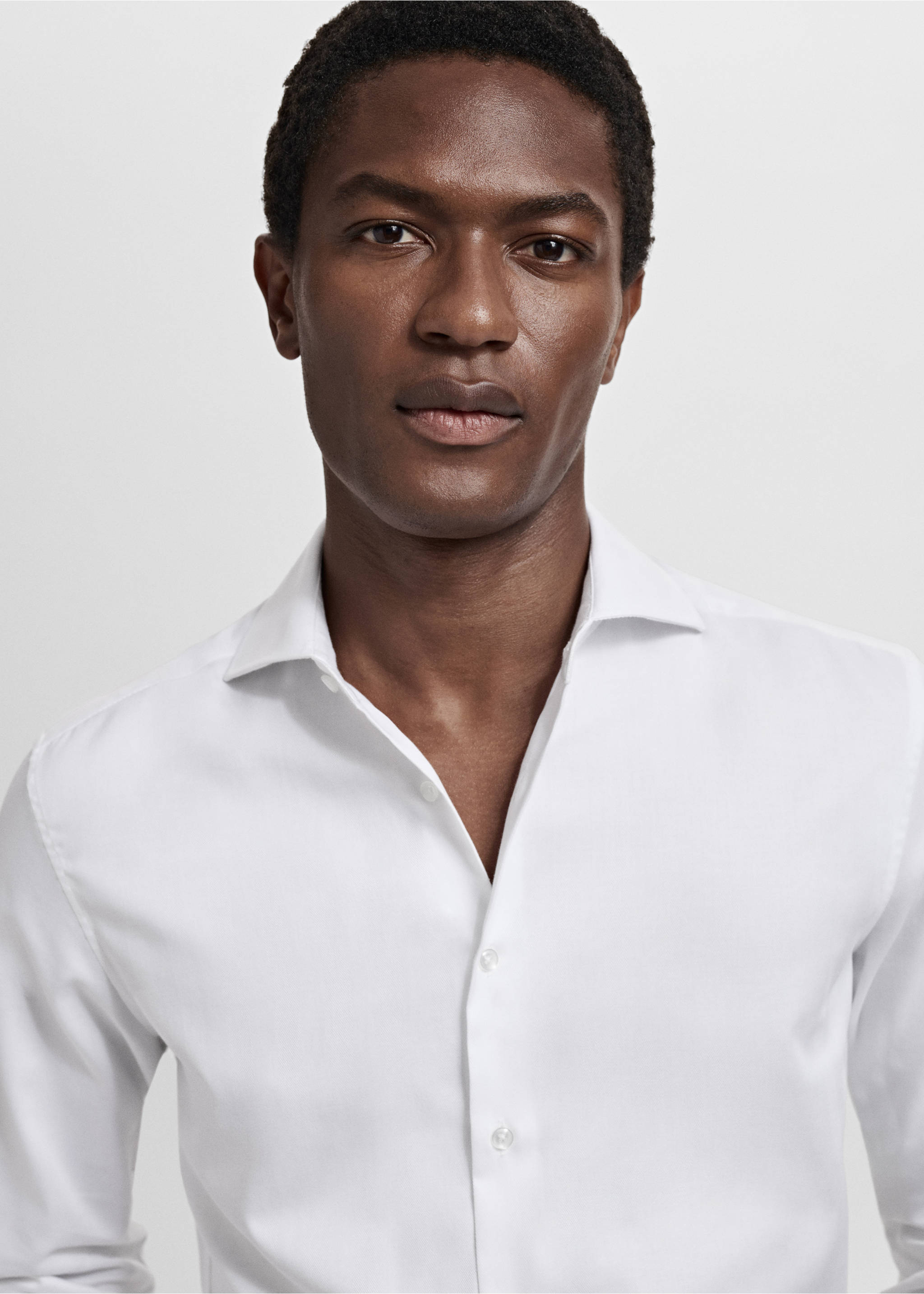 100% cotton dress shirt - Details of the article 1, White. Ref: 17081239-00.