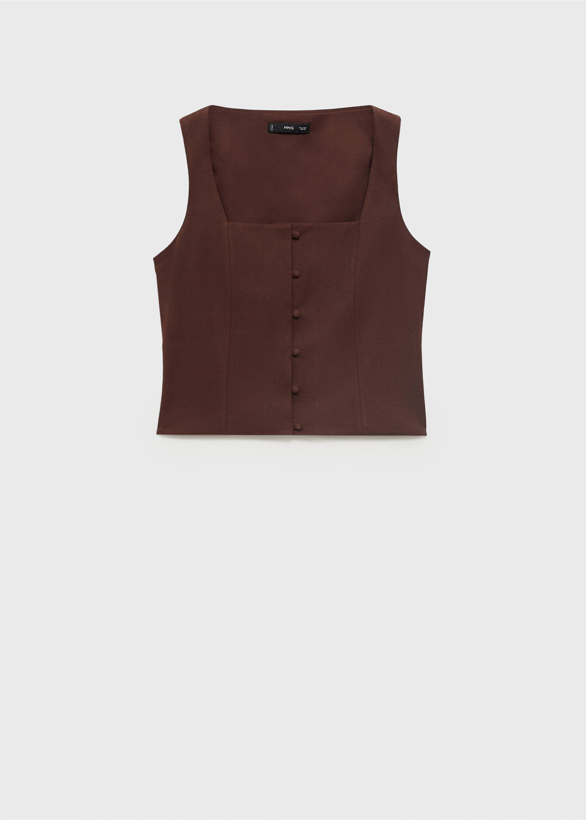 Top coton boutons - Article sans modèle, Chocolat. Ref: 17081241-00.