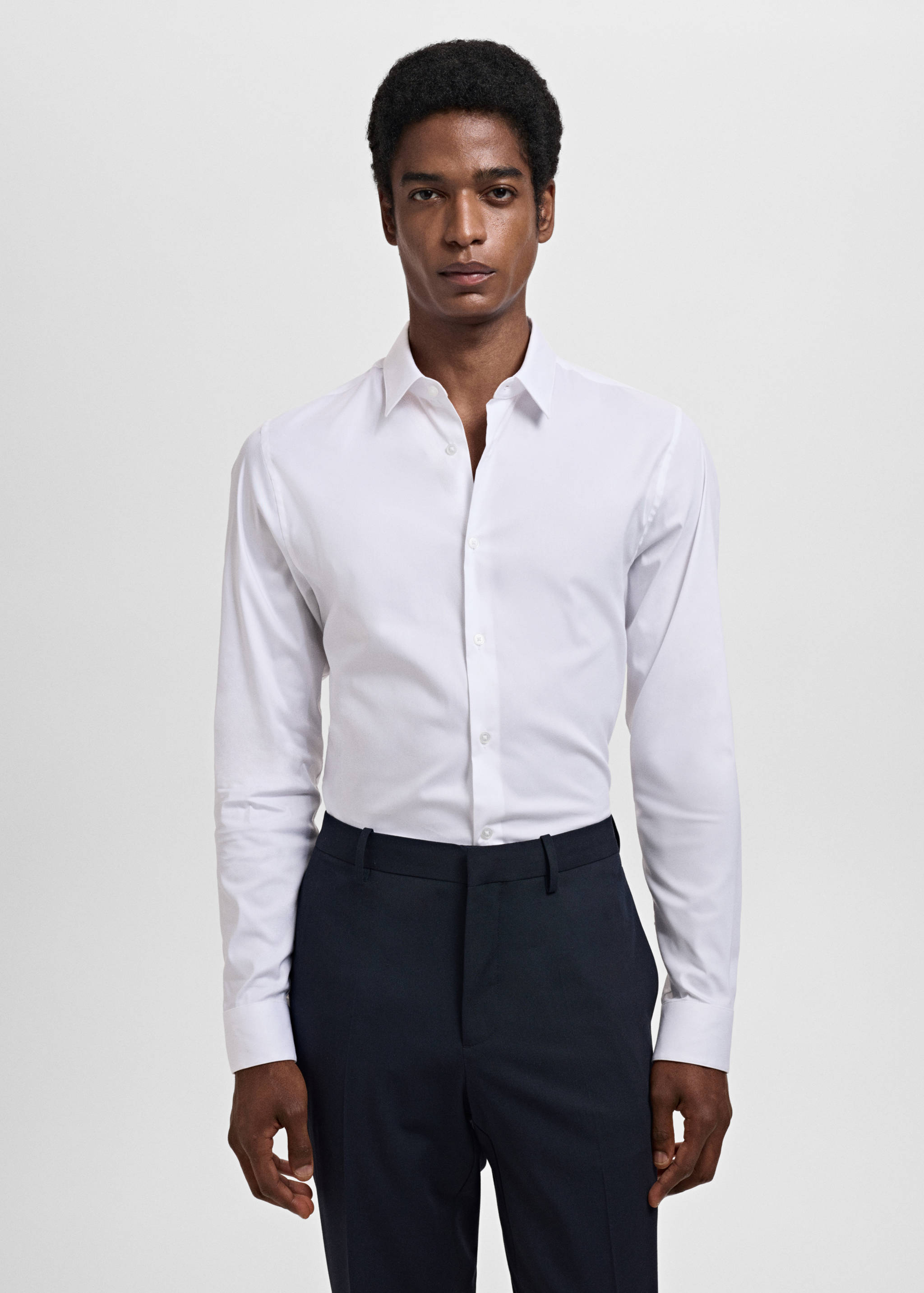Chemise costume slim fit coton - Plan moyen