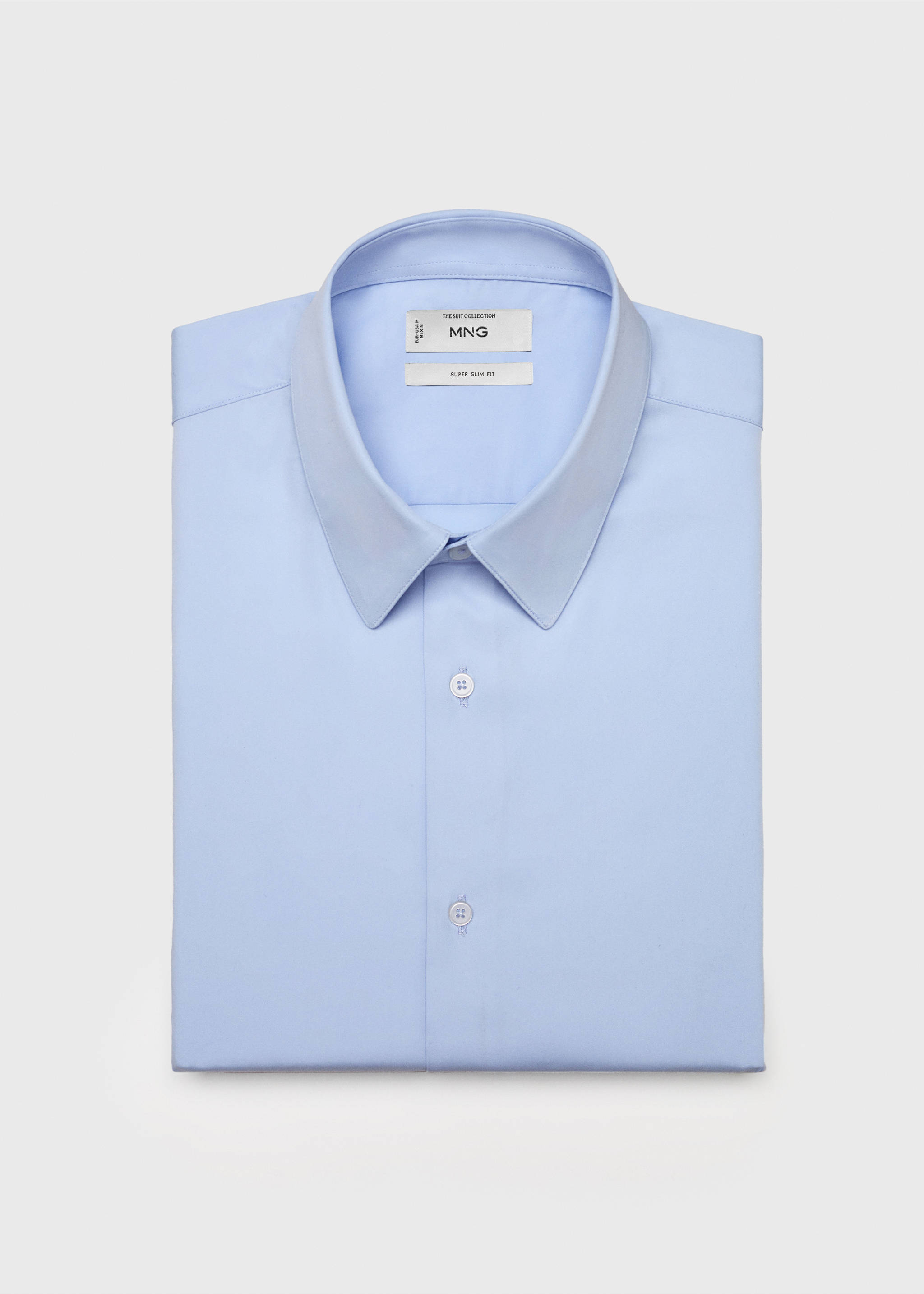 Chemise costume slim fit coton - Détail de l'article 9, Bleu ciel. Ref: 17081243-00.
