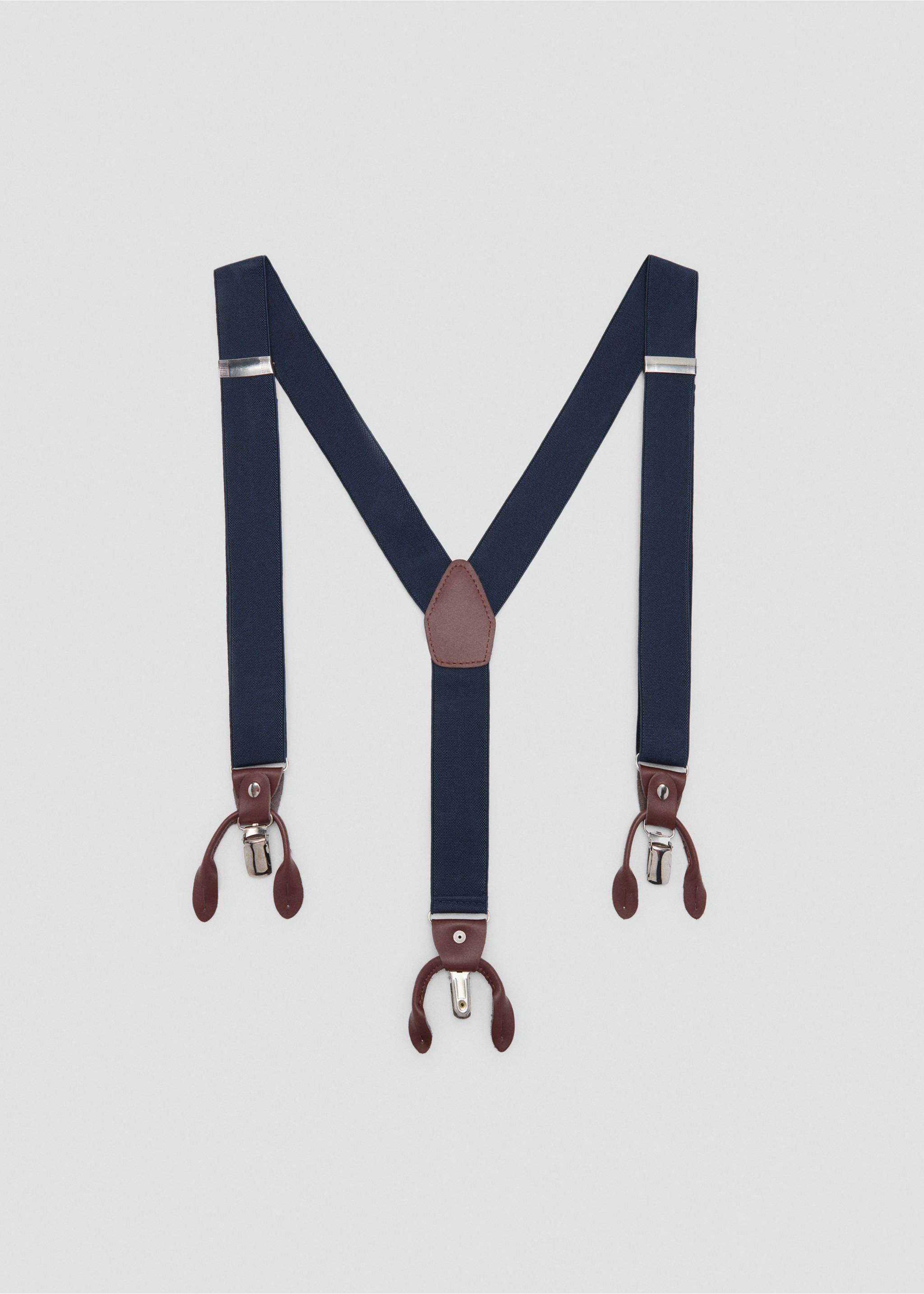 Prilagodive elastične bretele s kožnim detaljima - Artikl bez modela, Mornarsko plava. Ref: 17081244-00.