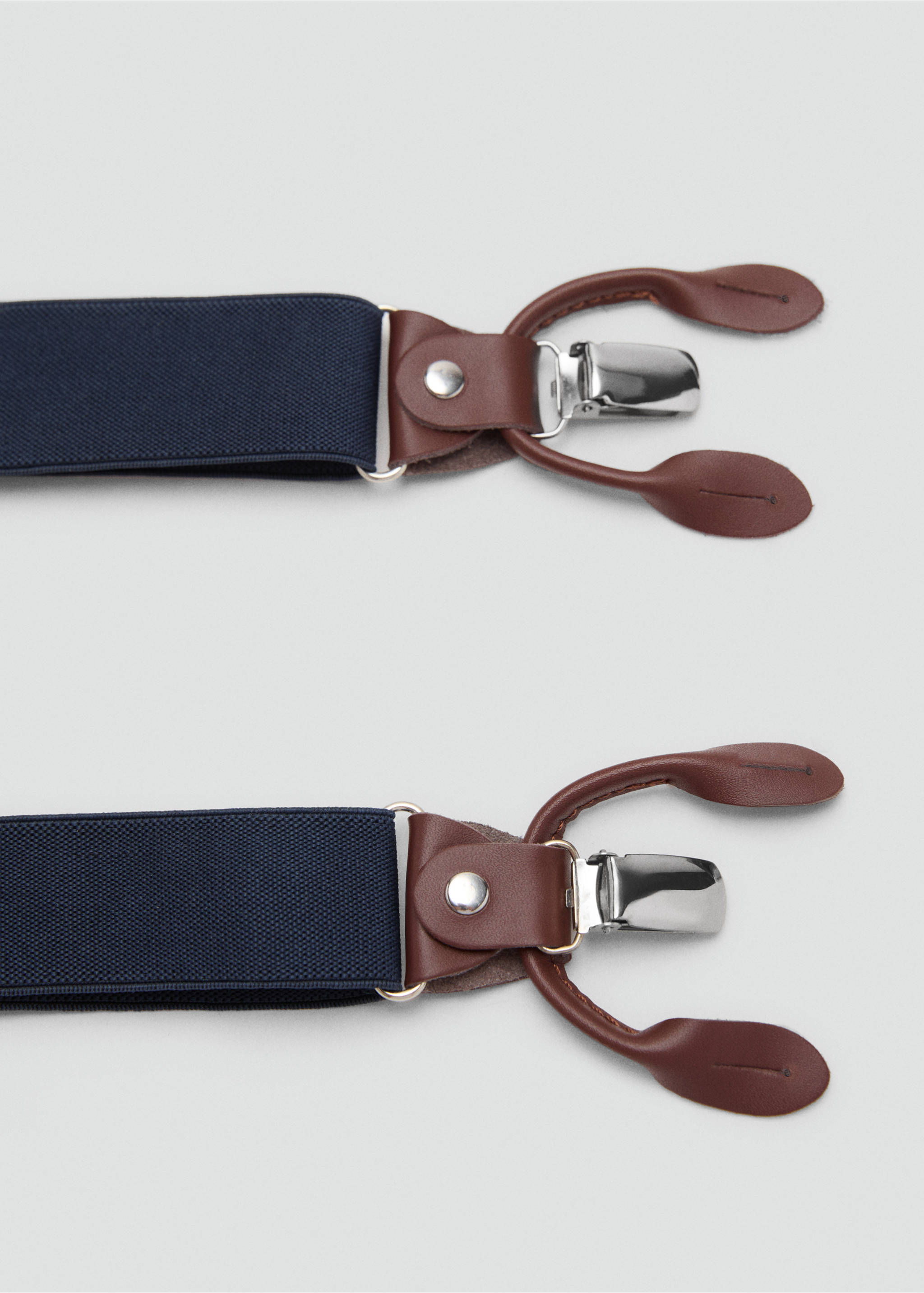 Prilagodive elastične bretele s kožnim detaljima - Detalji artikla 1, Mornarsko plava. Ref: 17081244-00.