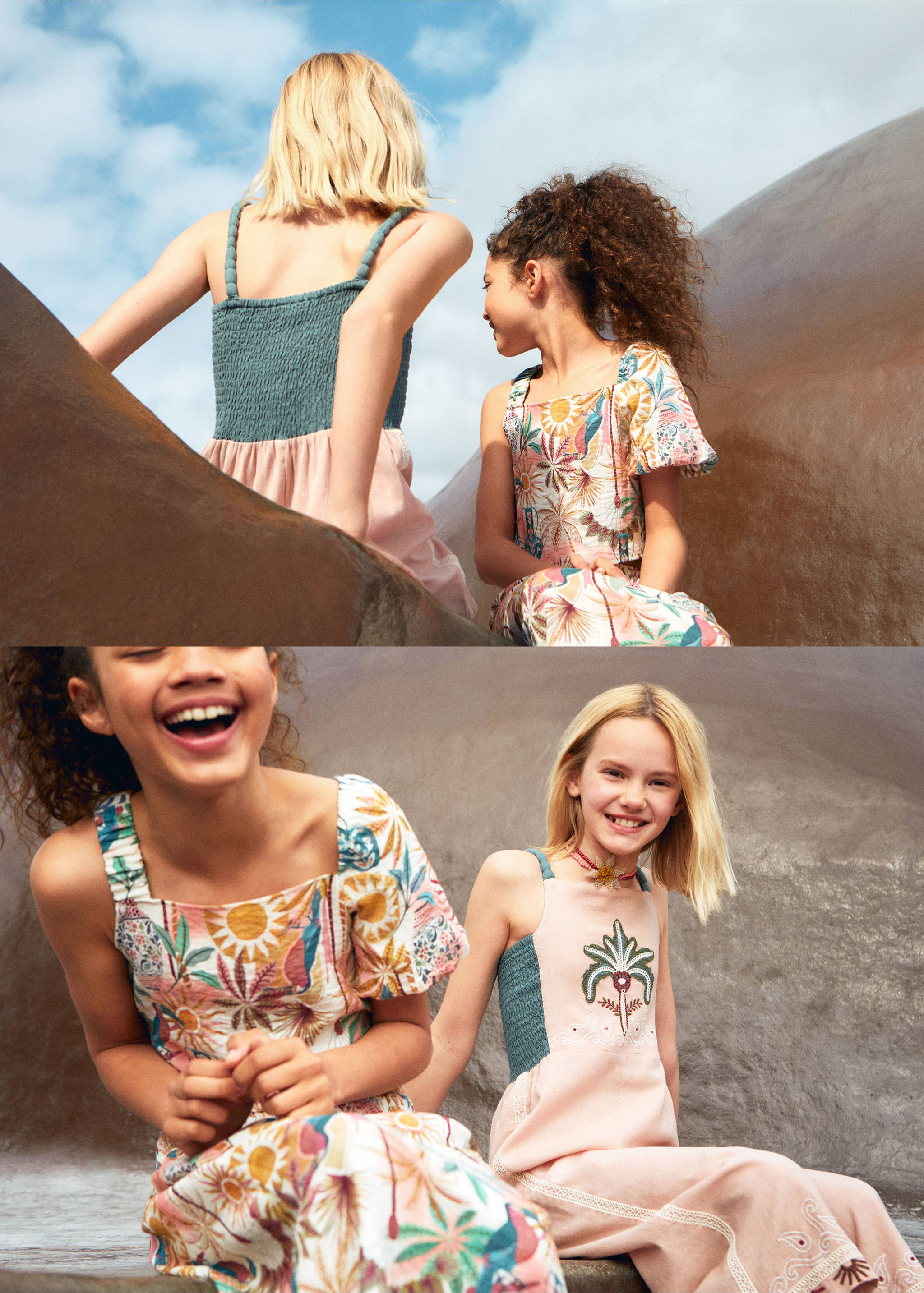 Asymmetrical printed blouse - Details of the article 7, Pink. Ref: 17081252-00.