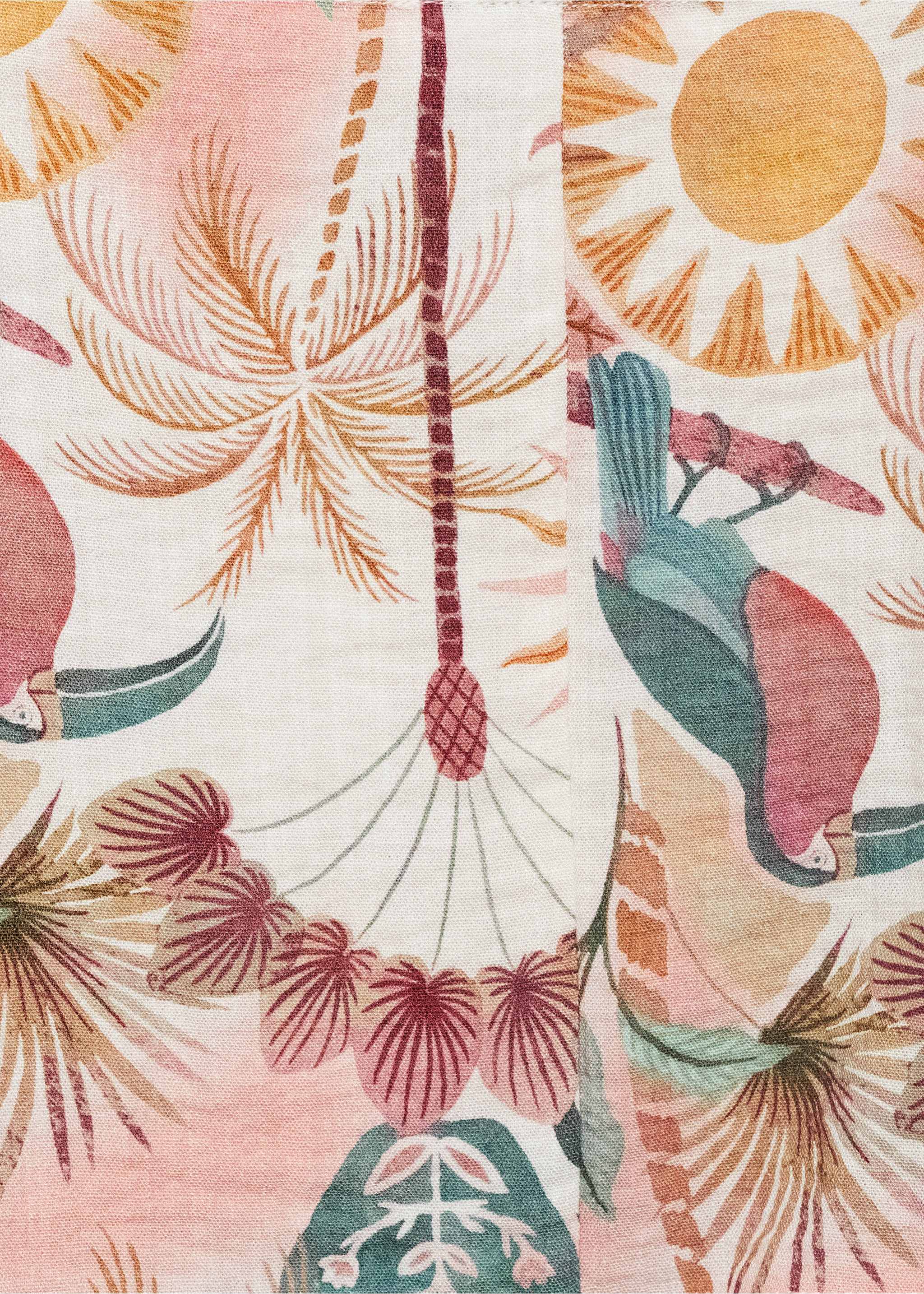 Asymmetrical printed blouse - Details of the article 0, Pink. Ref: 17081252-00.