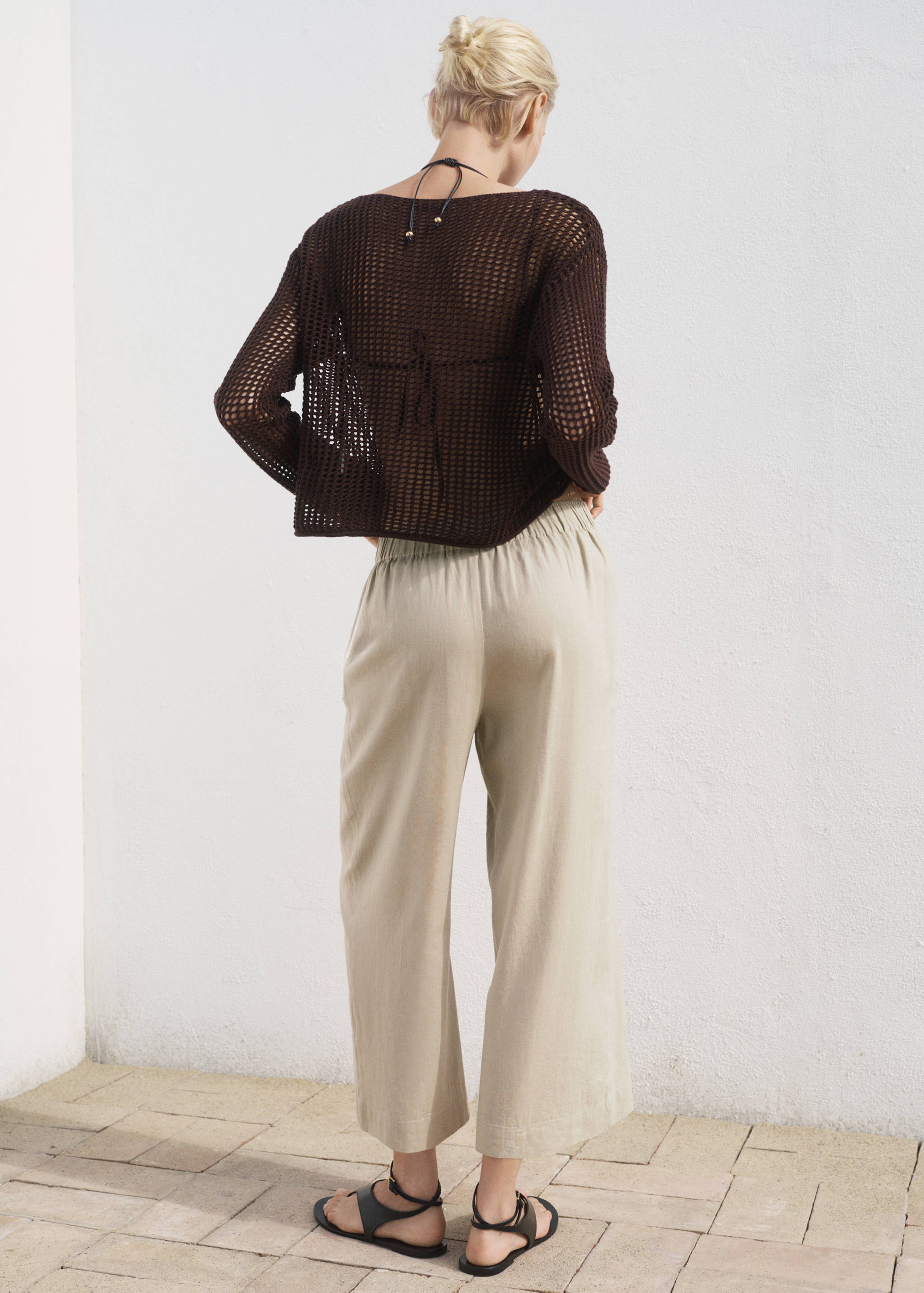 Pantalon crop lin - Verso de l’article