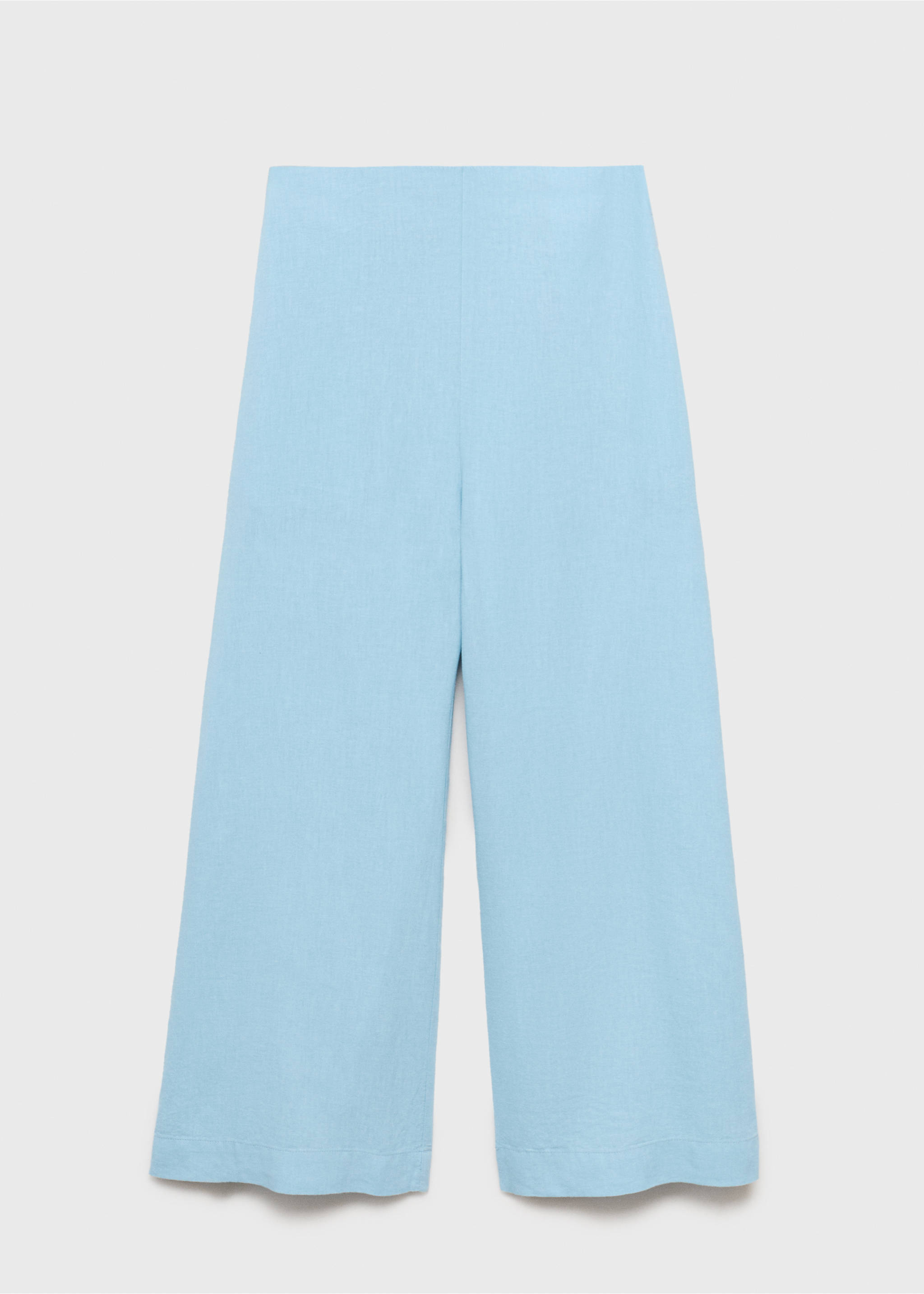 Pantalon crop lin - Article sans modèle, Bleu ciel. Ref: 17081253-00.