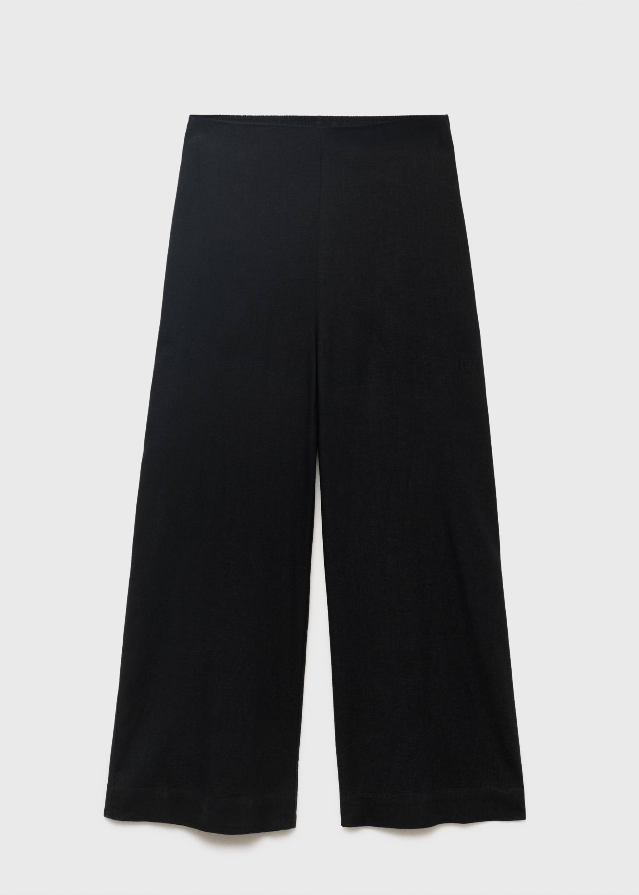 Pantalon crop lin - Article sans modèle, Noir. Ref: 17081253-00.