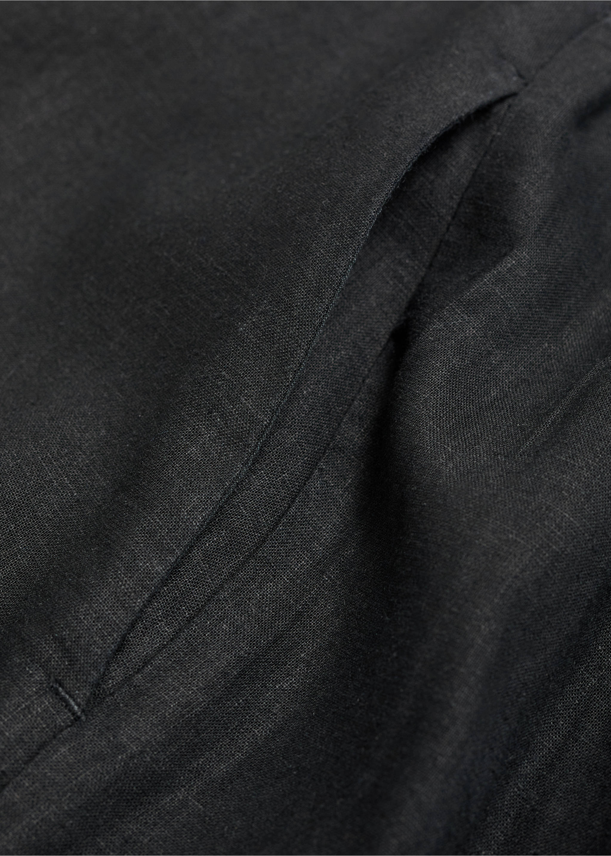Pantalon crop lin - Détail de l'article 0, Noir. Ref: 17081253-00.