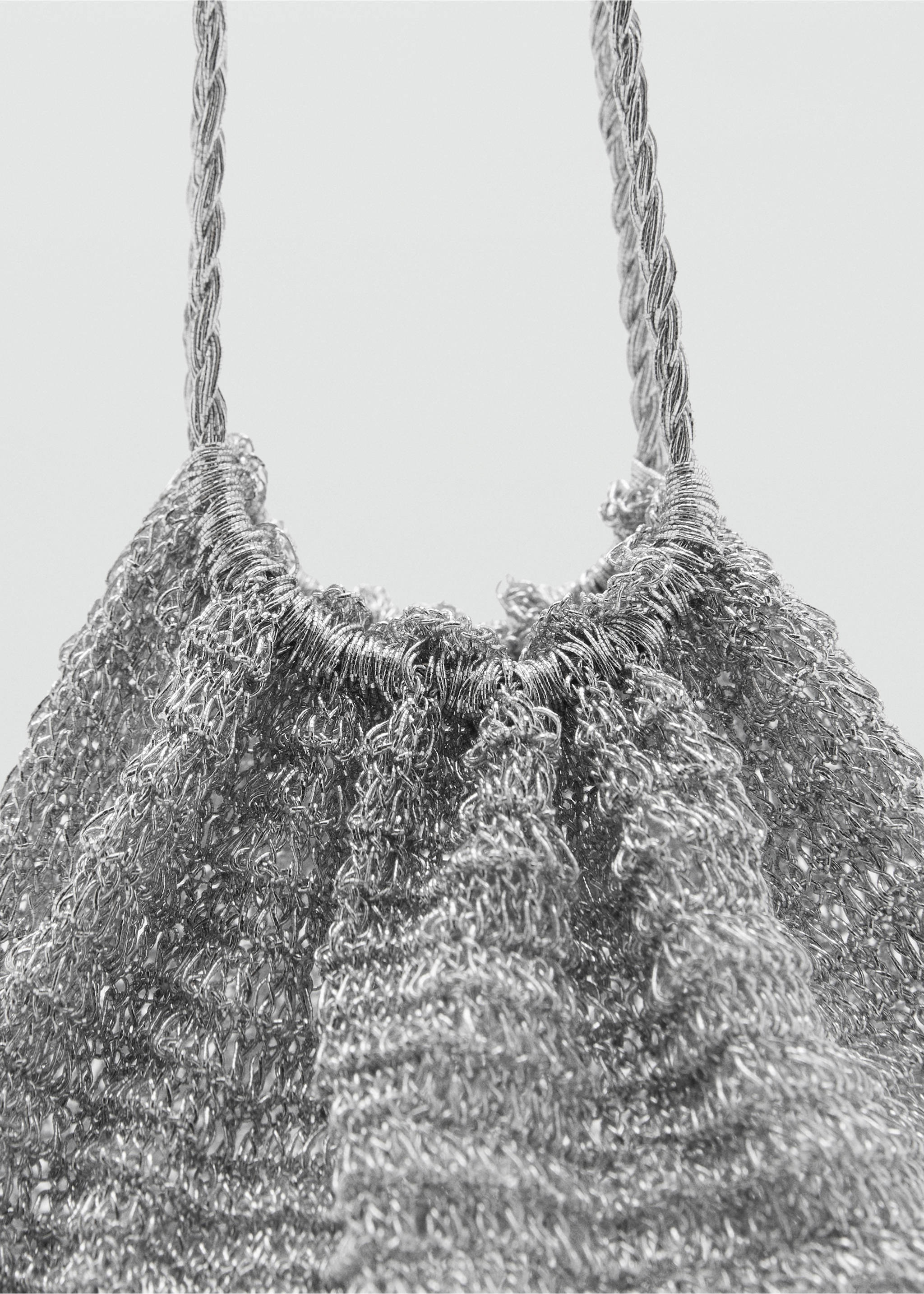 Sac bonbonnière  en lurex à pompon - Détail de l'article 1, Argent. Ref: 17081255-00.