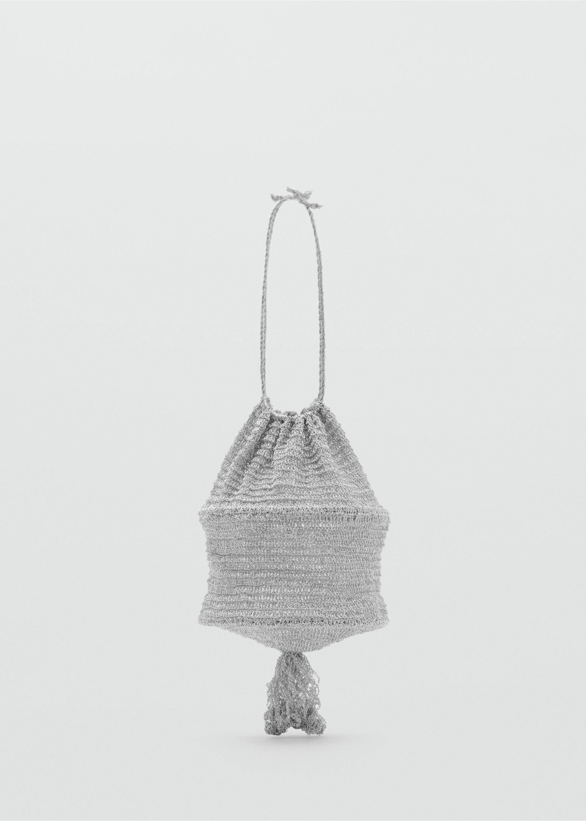 Sac bonbonnière  en lurex à pompon - Article sans modèle, Argent. Ref: 17081255-00.