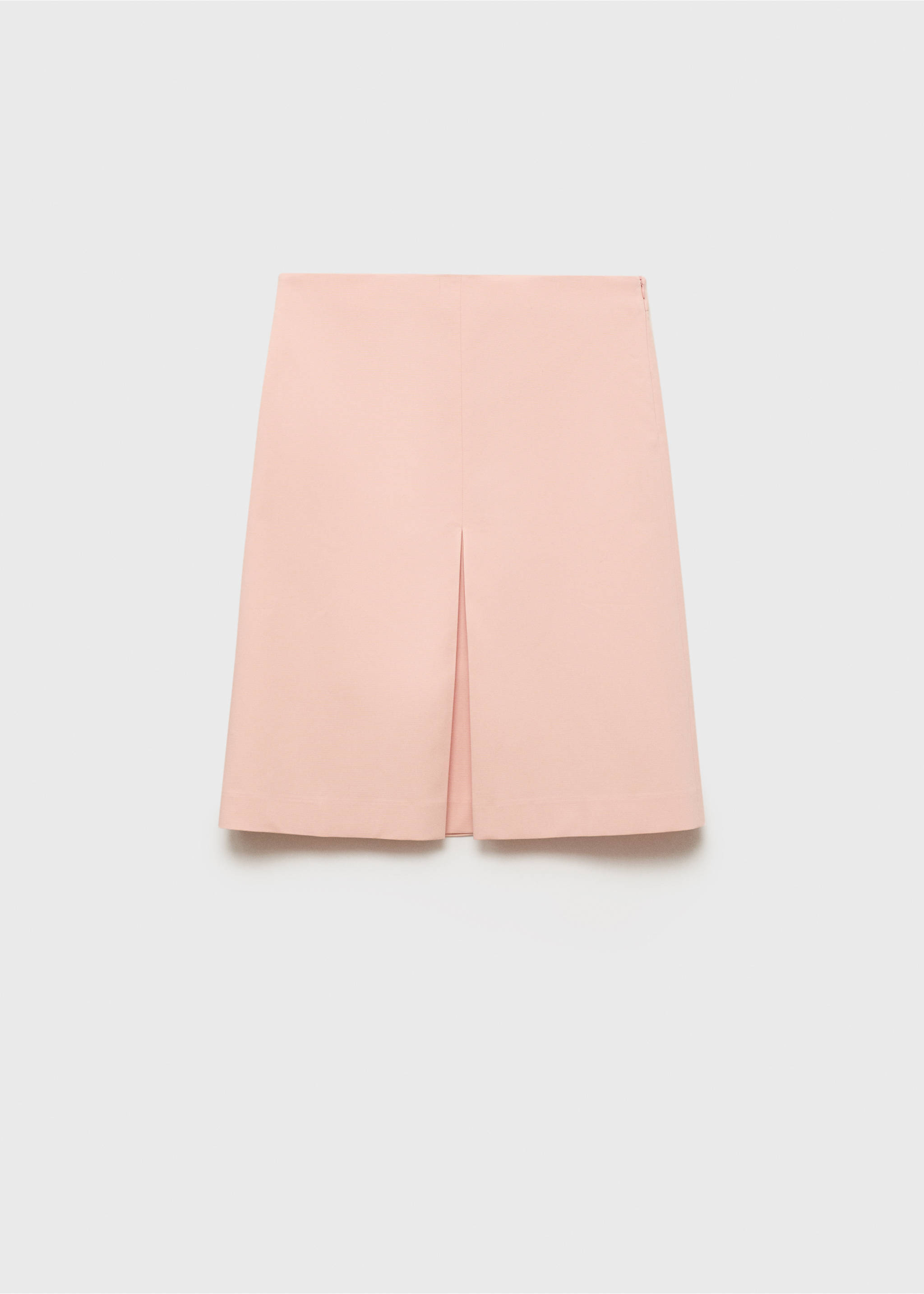 Cotton midi-skirt with pleat detail - Article without model, Pastel Pink. Ref: 17081259-00.