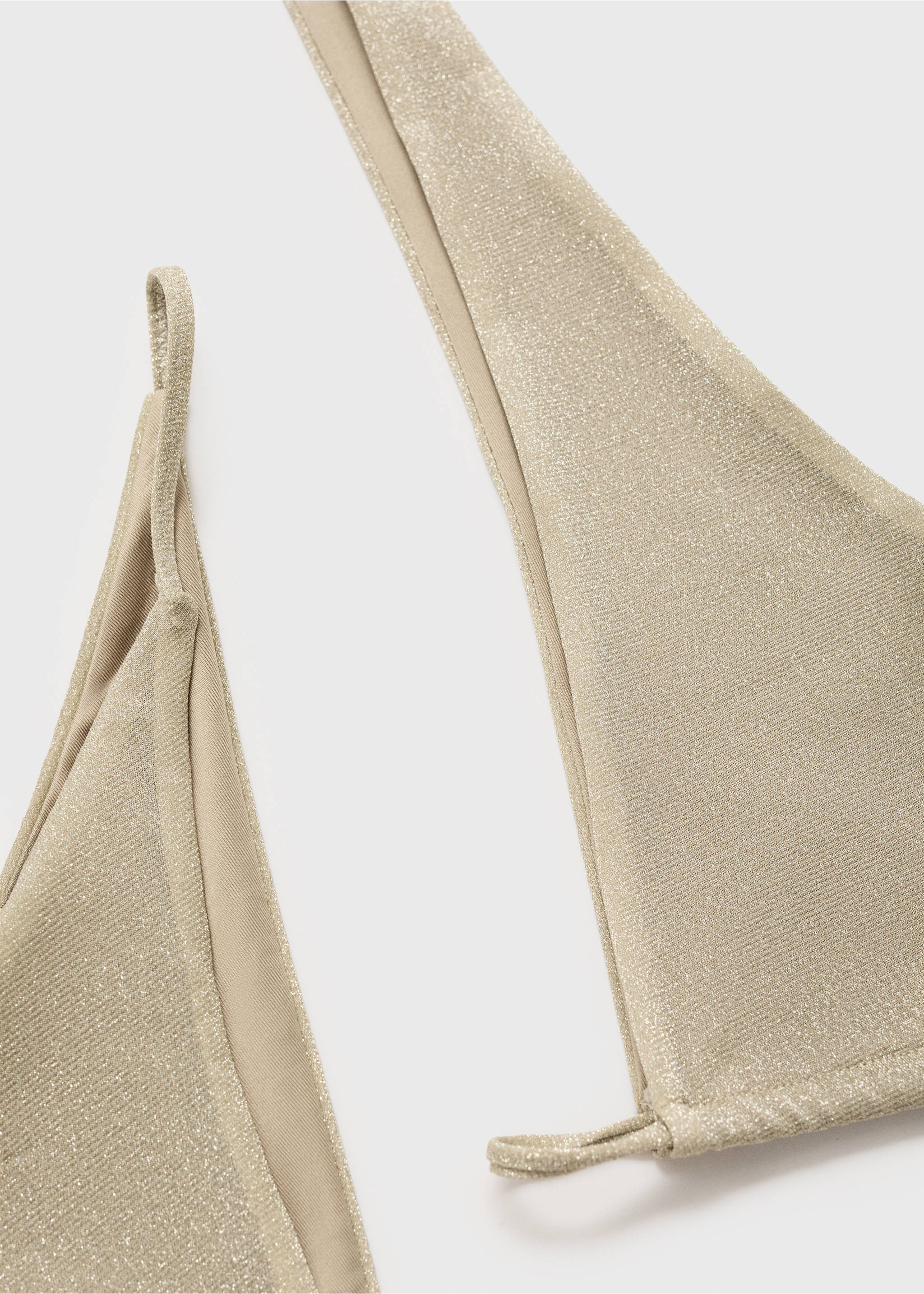 Lurex bikini top with adjustable back - Details of the article 0, Gold. Ref: 17081262-00.