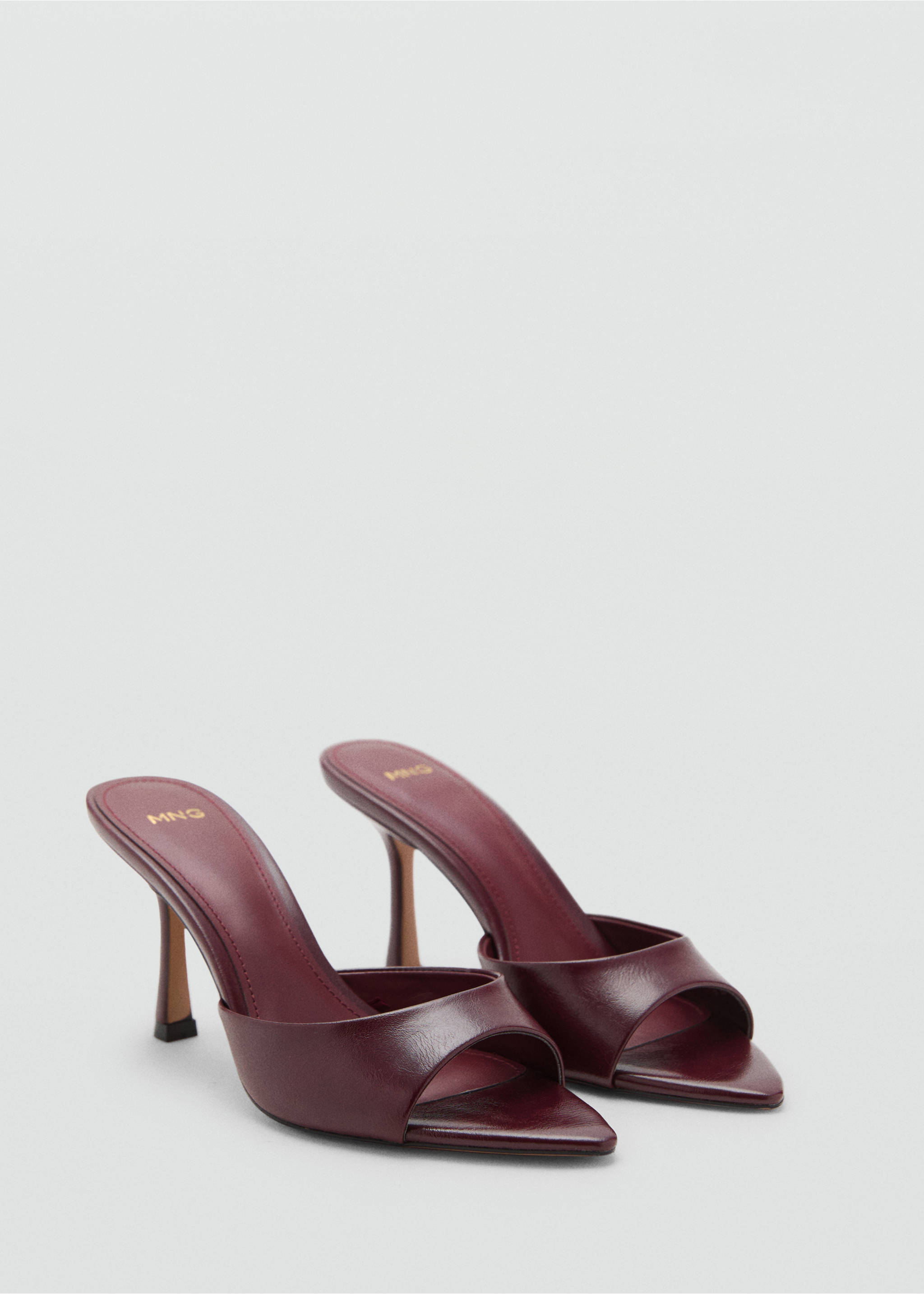 Pointed heel sandals - Medium plane, Burgundy. Ref: 17081270-00.