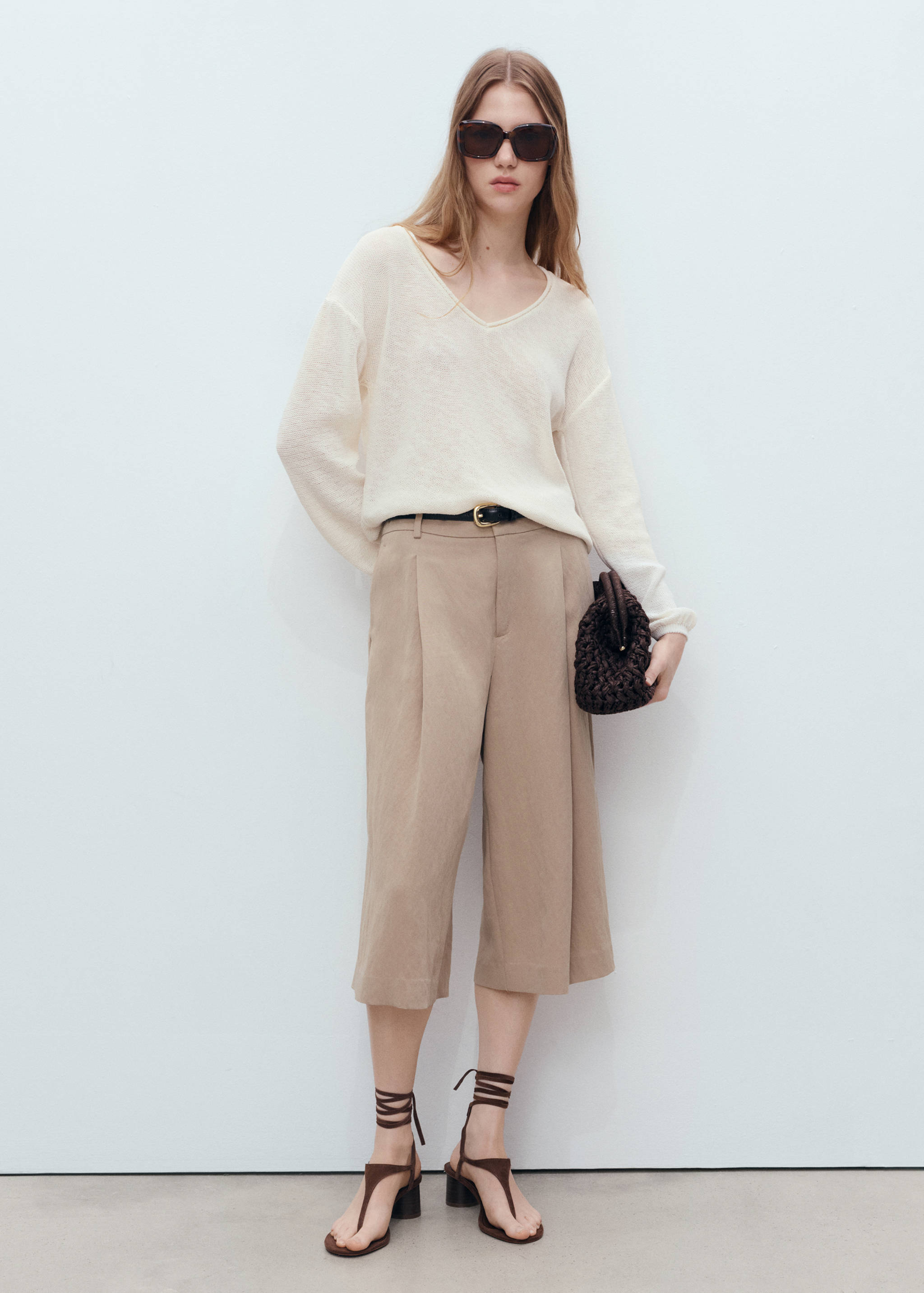 Pull-over maille col en V - Plan général