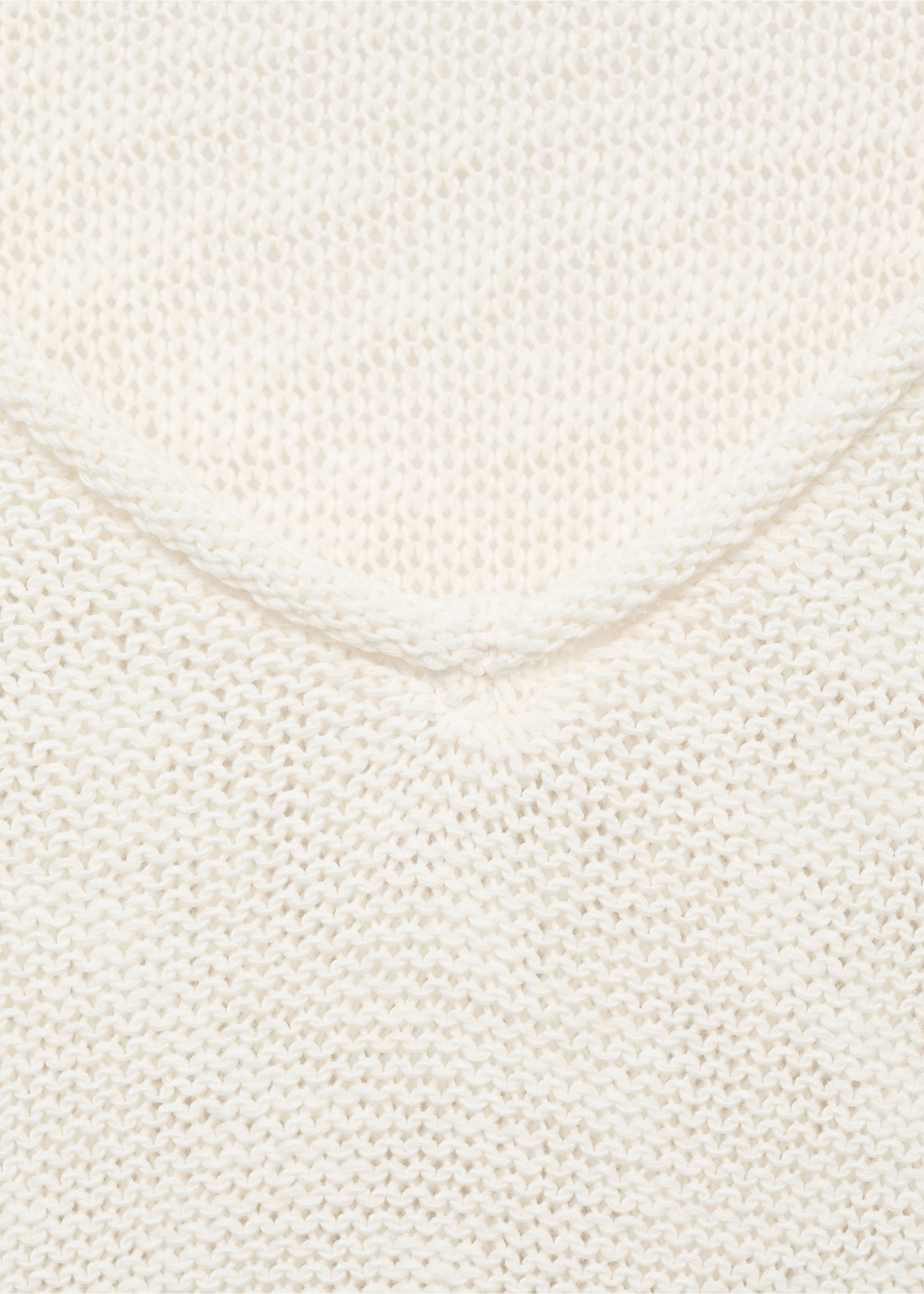 V-neck knit sweater - Details of the article 8, White. Ref: 17081272-00.