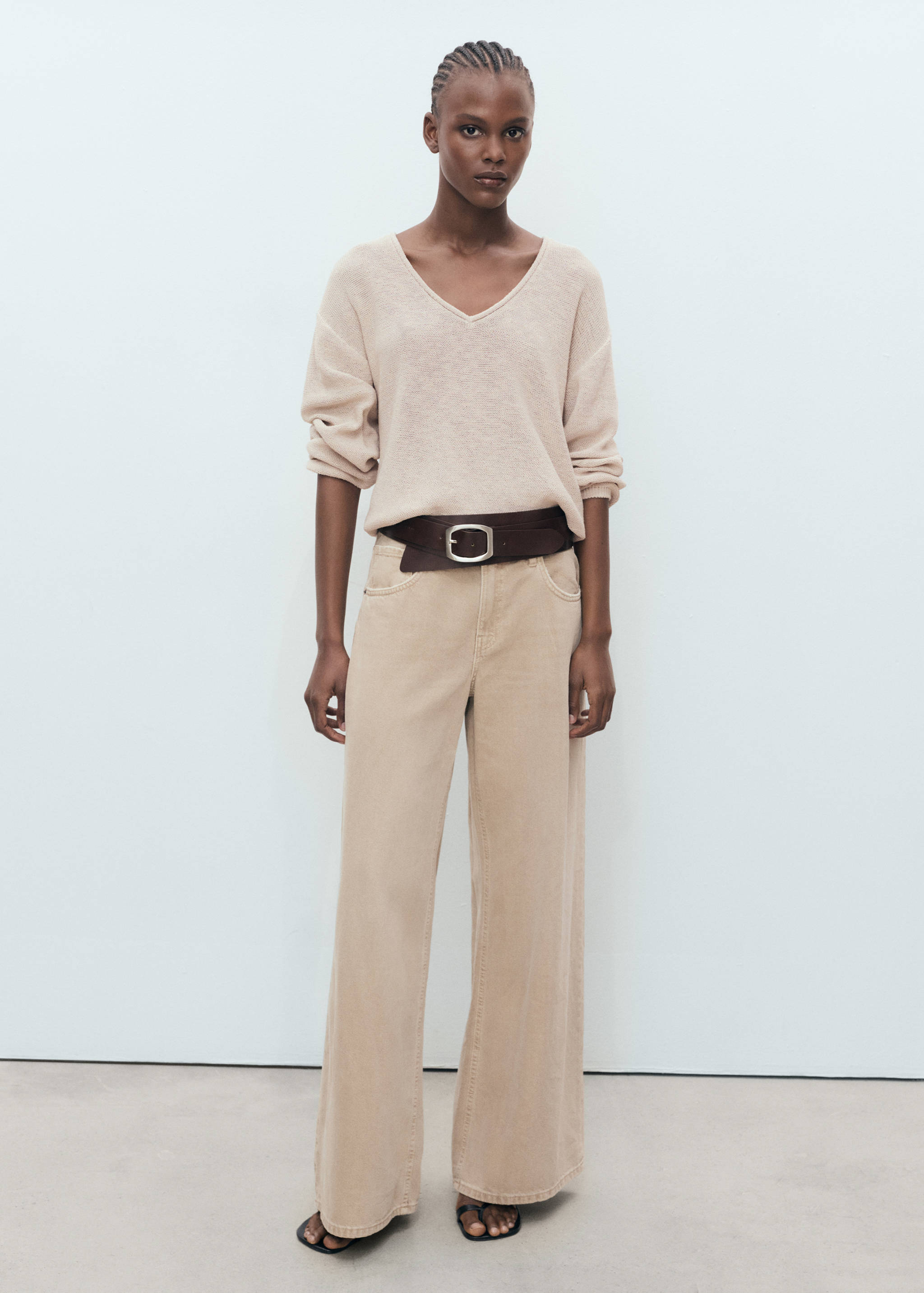 Pull-over maille col en V - Plan général