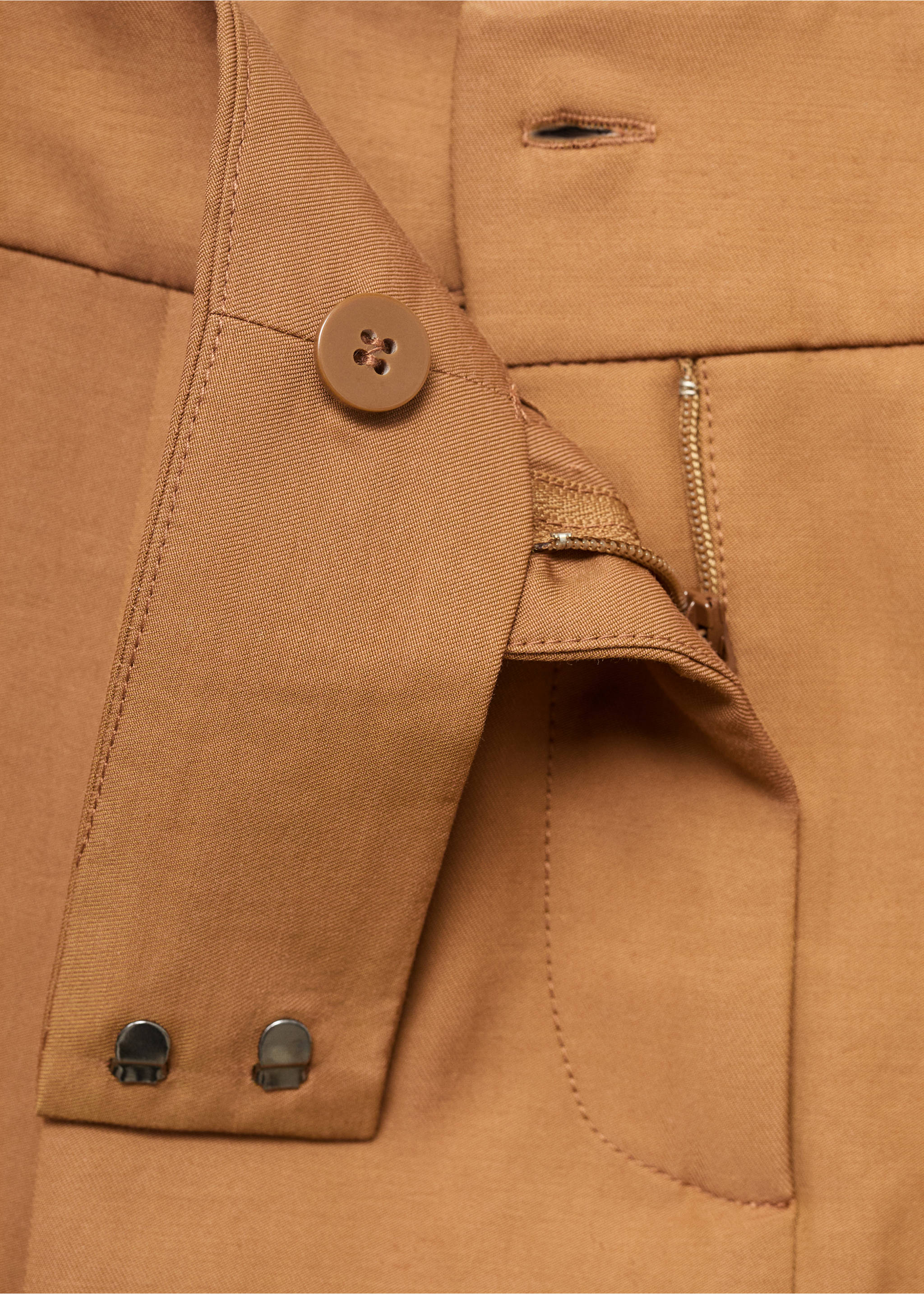 Mini-skirt with pleats - Details of the article 0, Medium Brown. Ref: 17081273-00.