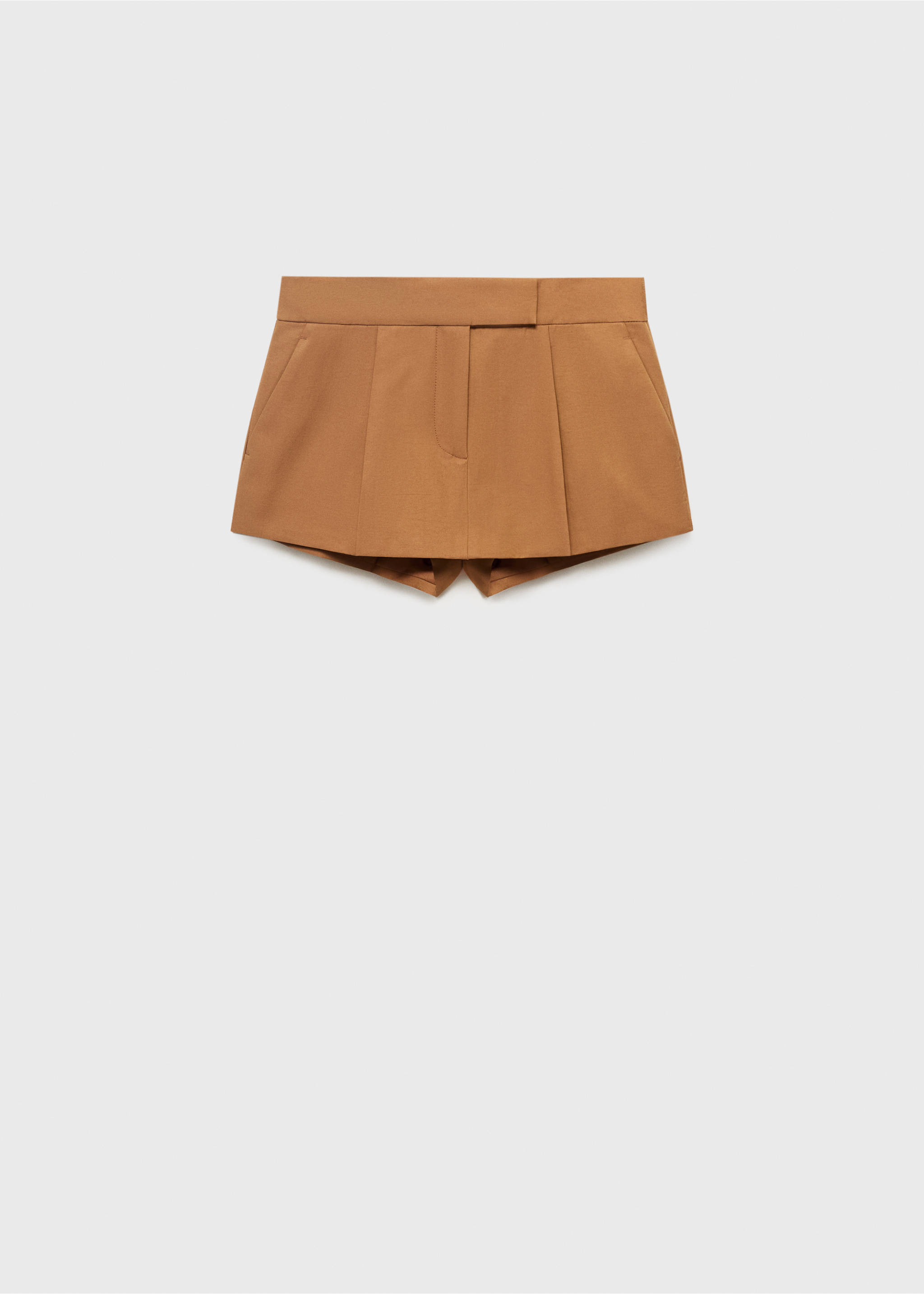 Mini-skirt with pleats - Article without model, Medium Brown. Ref: 17081273-00.