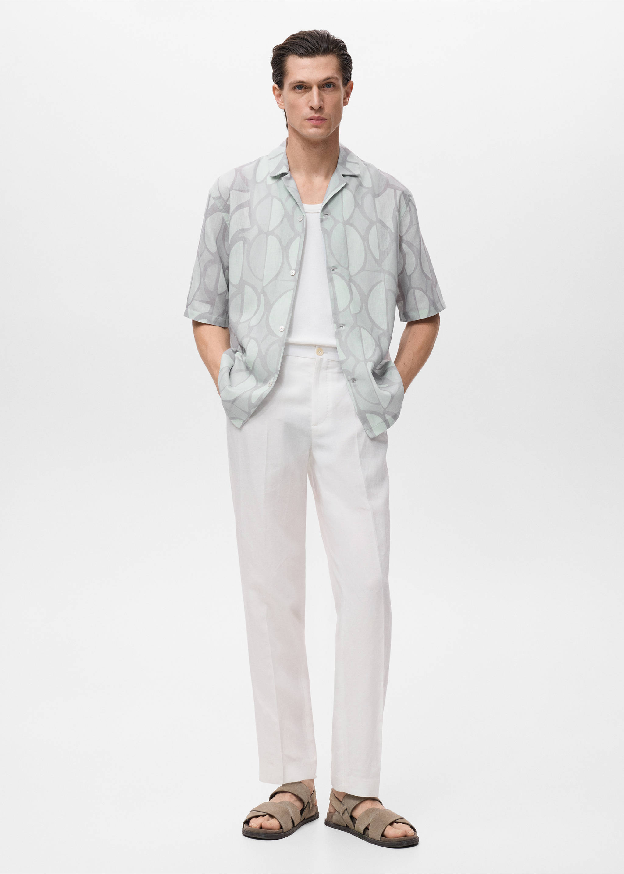 Printed short-sleeved shirt - General plane, Sky Blue. Ref: 17081284-00.