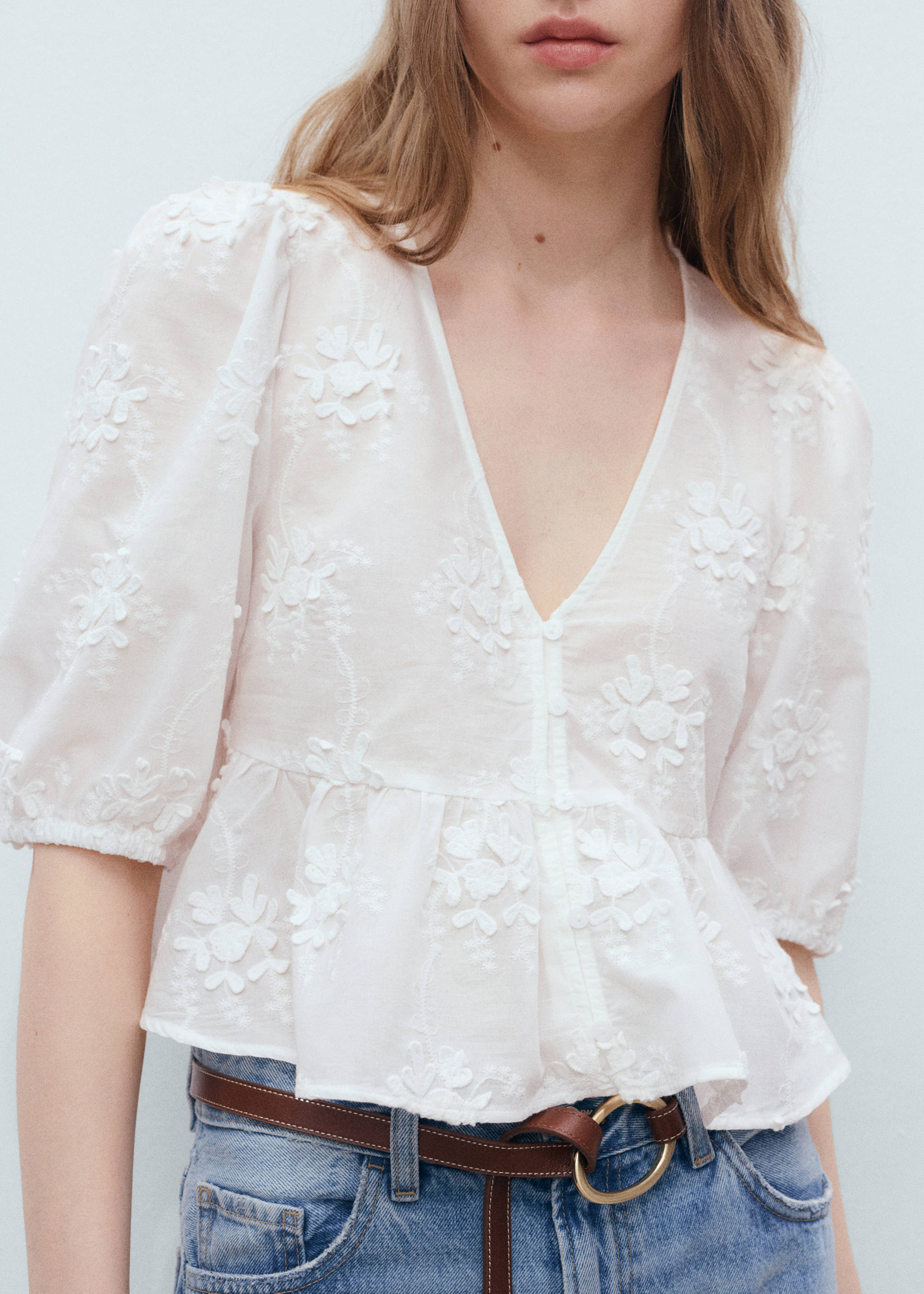 Blusa algodón bordado floral - Detalle del artículo 3