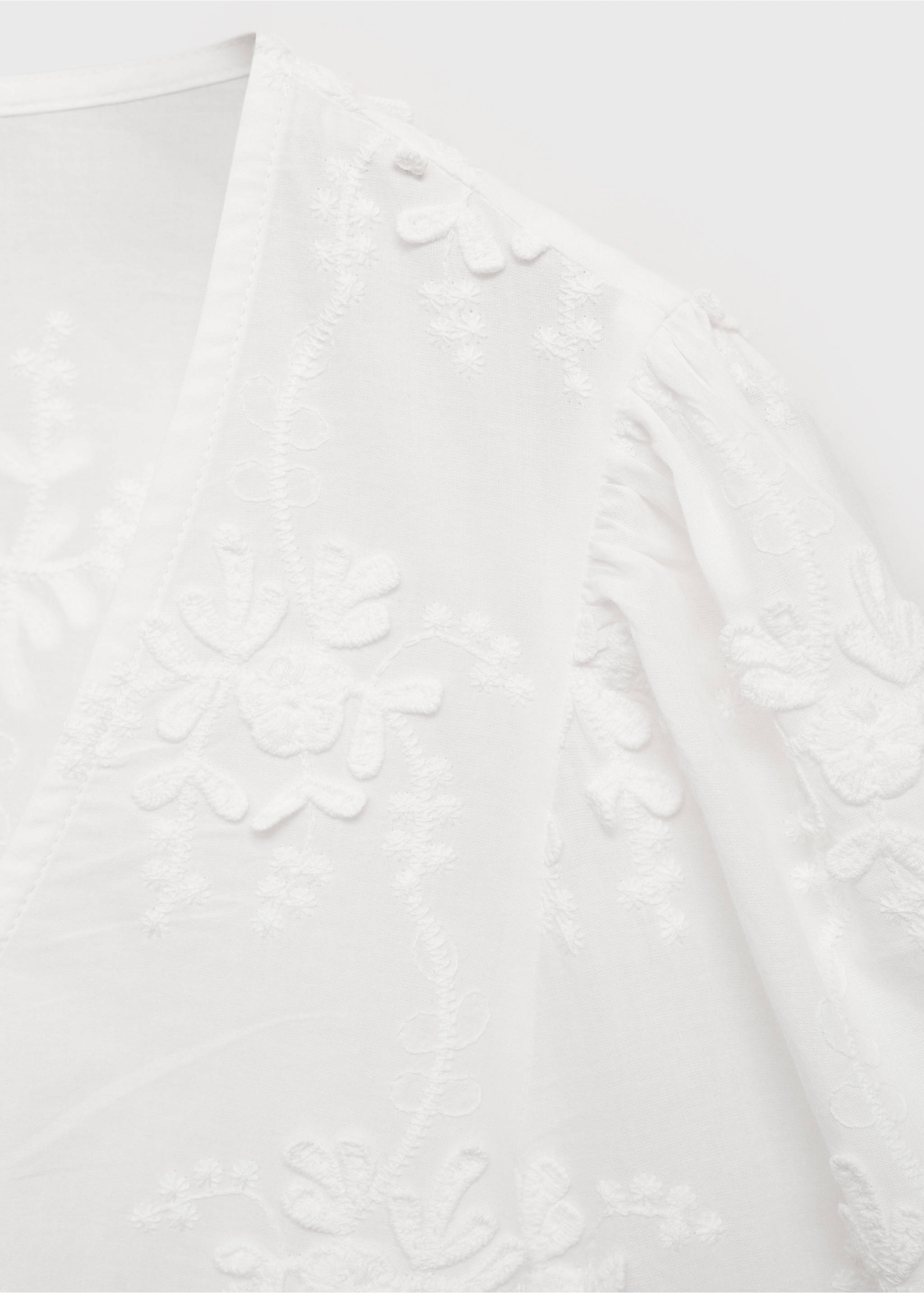 Bluse i bomull med blomsterbroderi - Artikkeldetalj 8, Offwhite. Ref: 17081285-00.