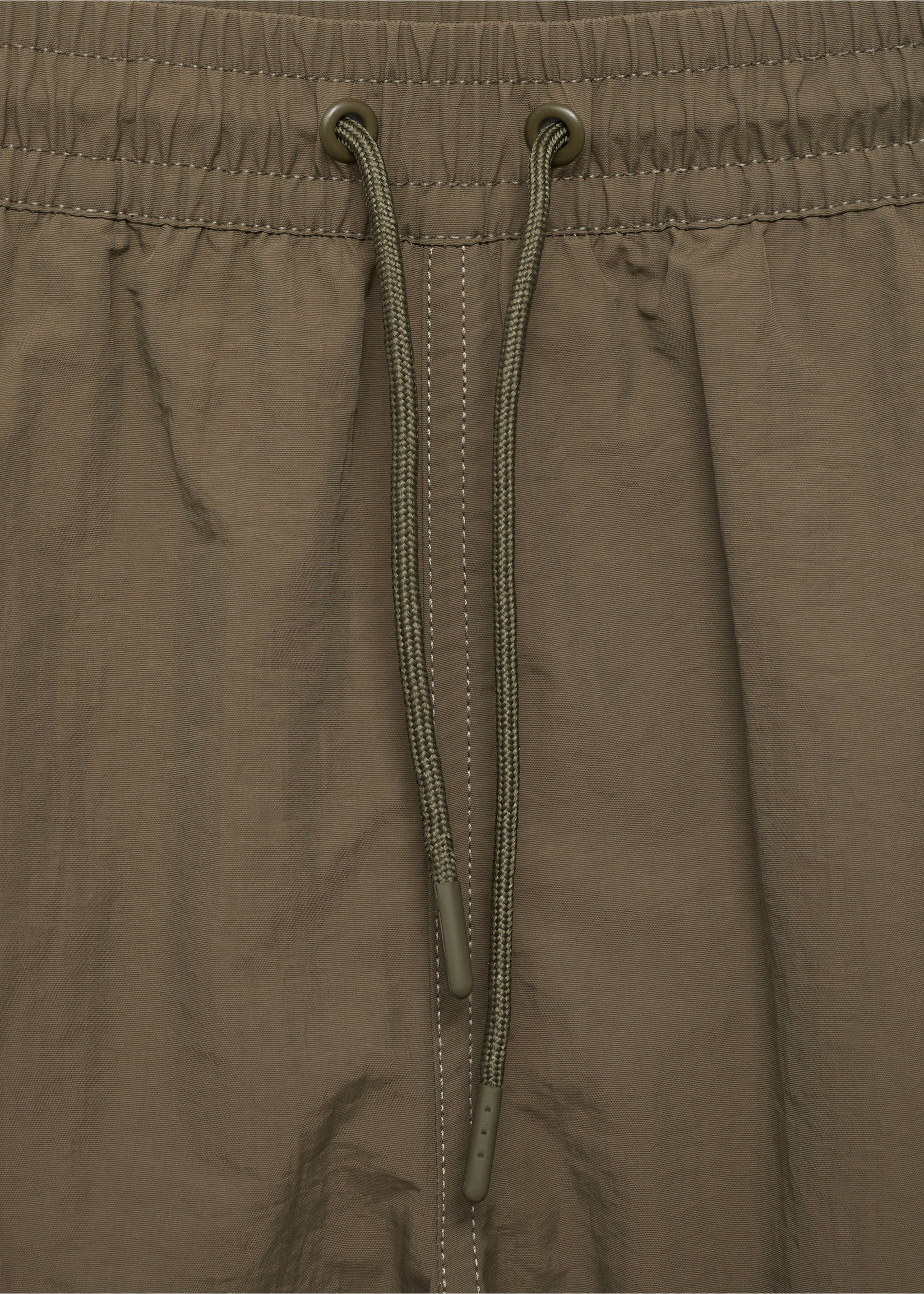 Basic drawstring swimsuit - Details of the article 8, Khaki. Ref: 17081289-00.