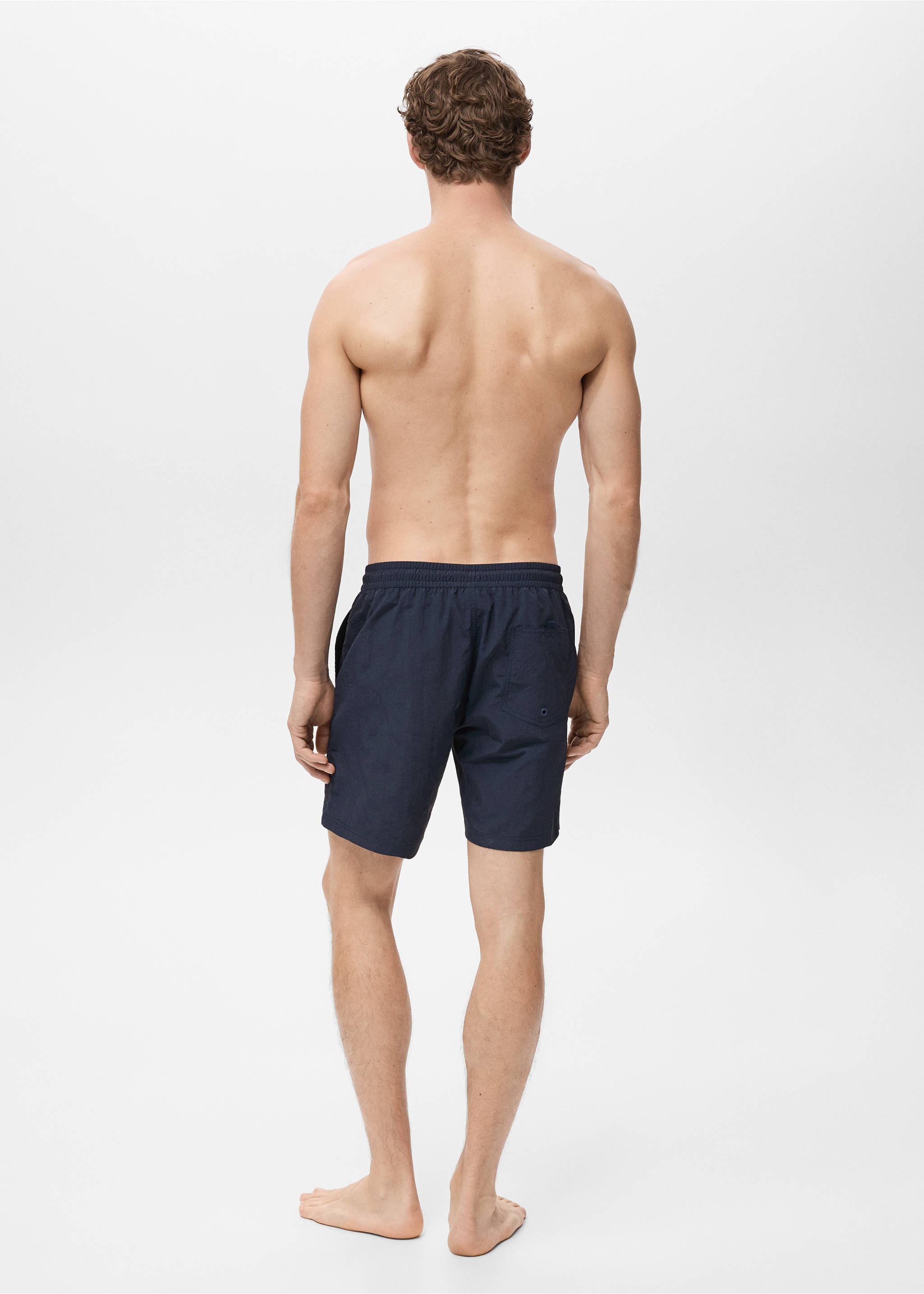 Basic drawstring swimsuit - Reverse of the article, Dark Navy. Ref: 17081289-00.