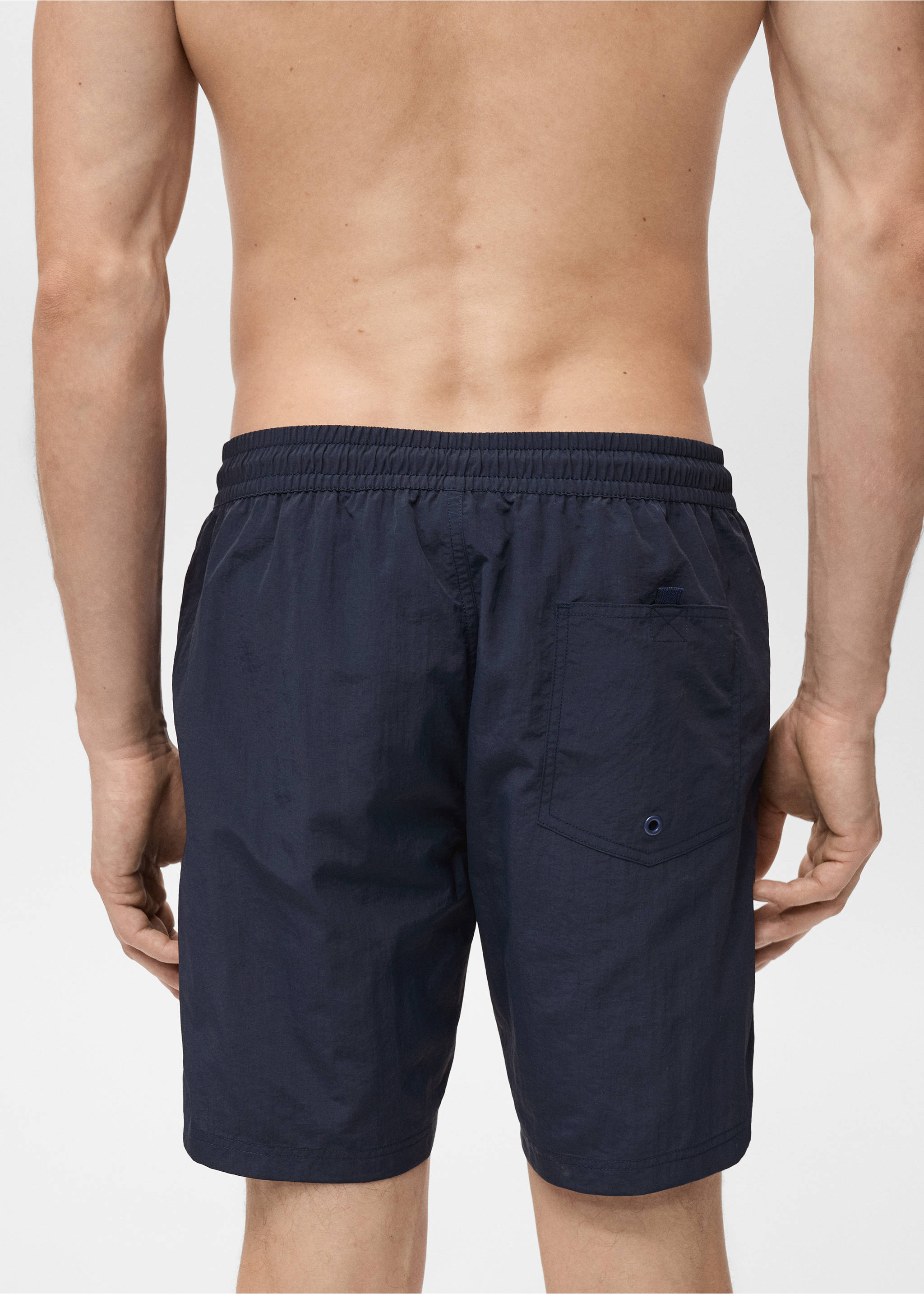 Basic drawstring swimsuit - Details of the article 6, Dark Navy. Ref: 17081289-00.