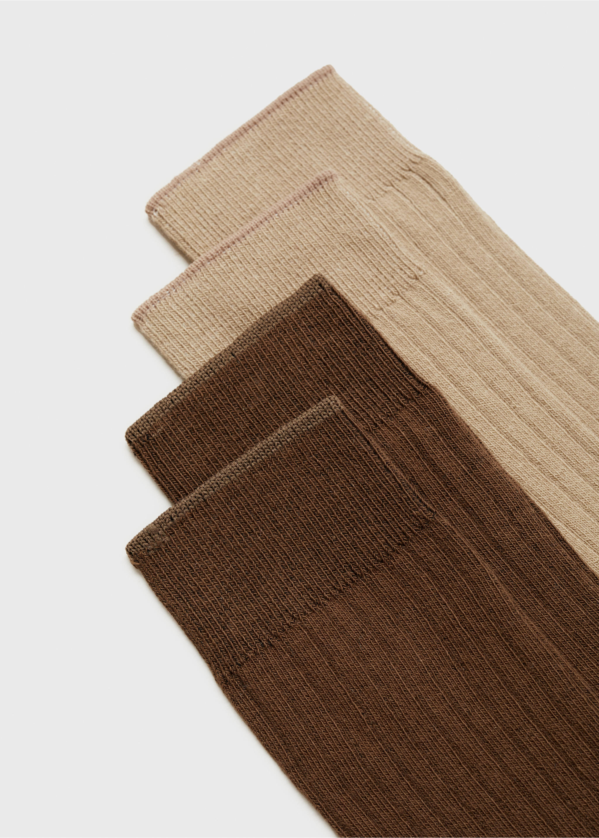 Pack 2 calcetines algodón canalé - Detalle del artículo 8, Beige. Ref: 17081291-00.