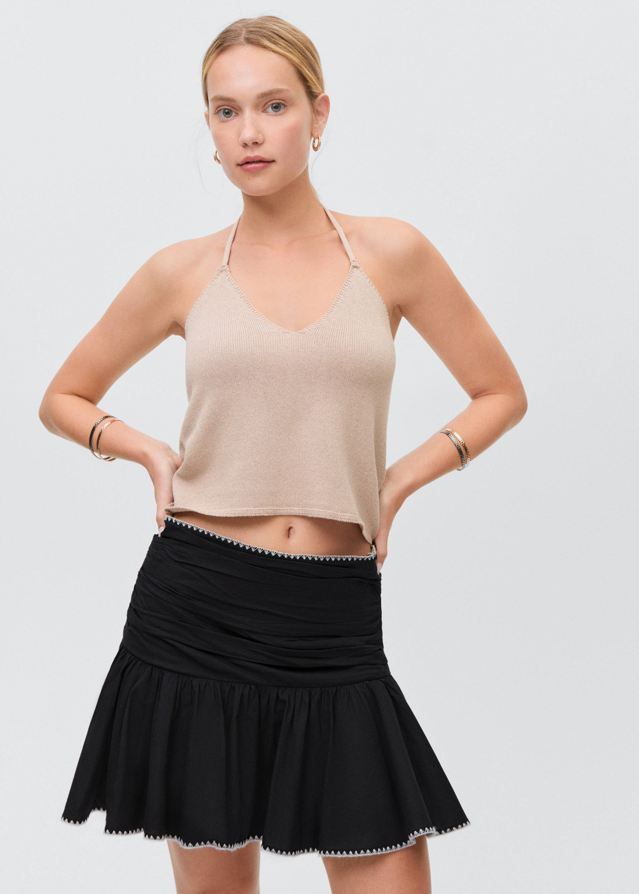 Embroidered ruffled skirt - Medium plane