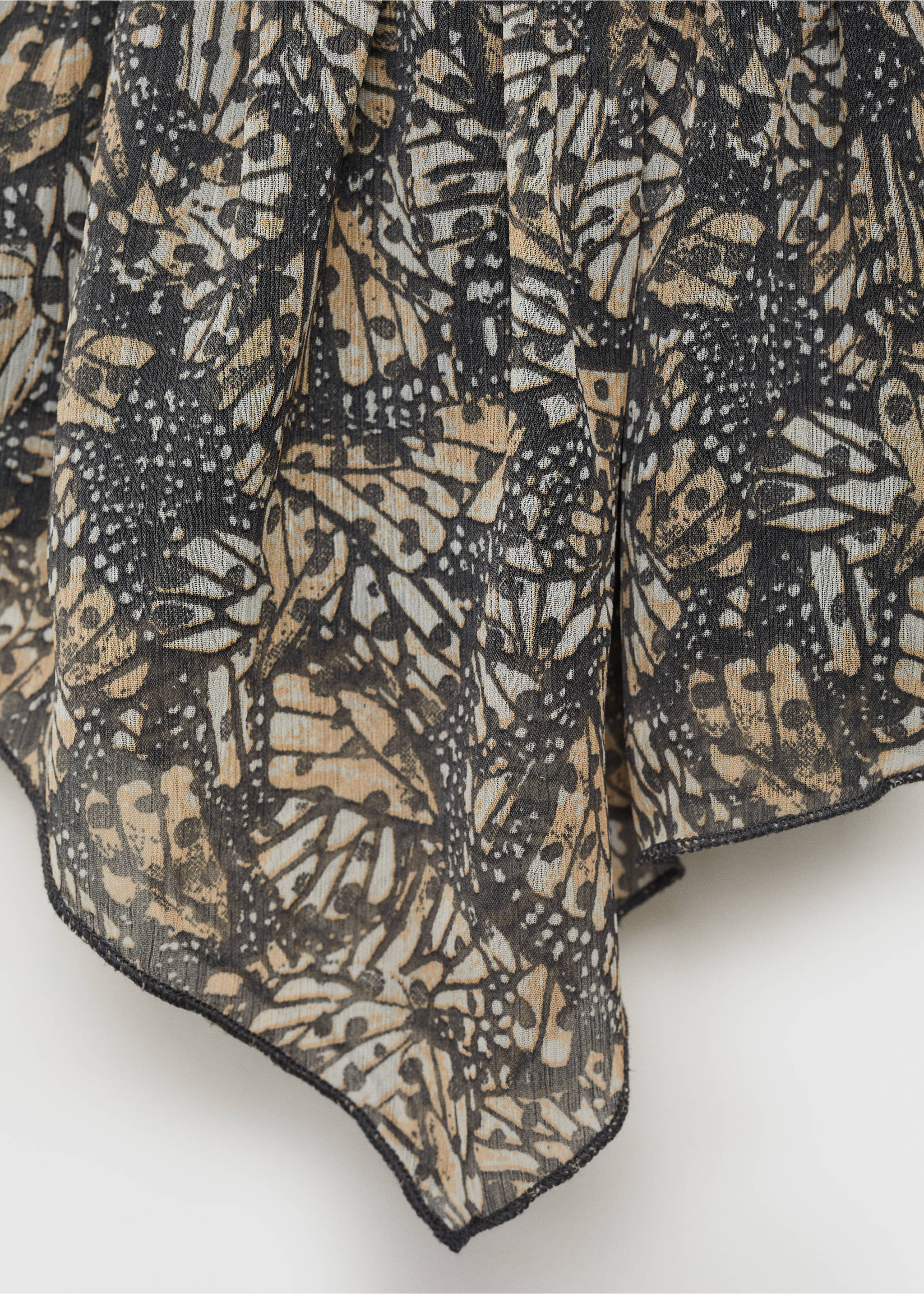 Asymmetrical printed skirt - Details of the article 0, Ecru. Ref: 17081514-00.