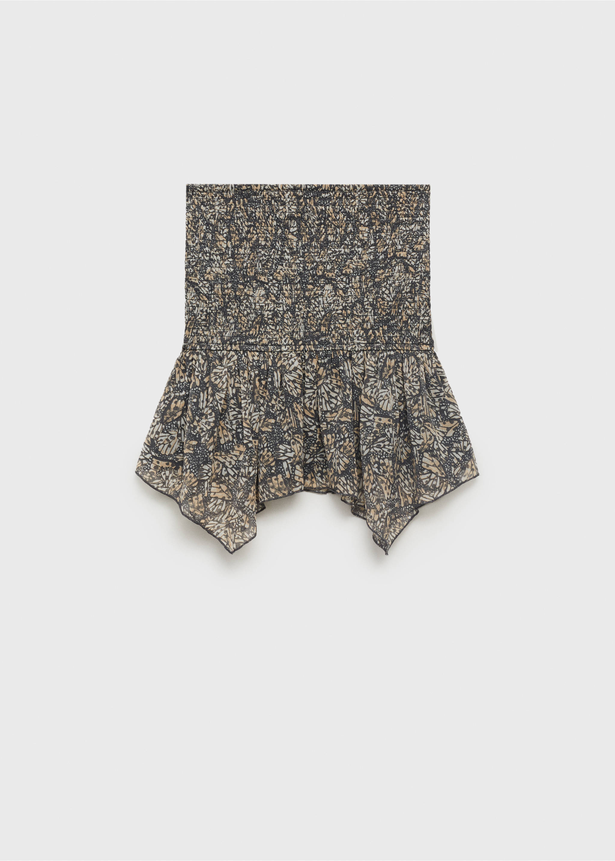 Asymmetrical printed skirt - Article without model, Ecru. Ref: 17081514-00.