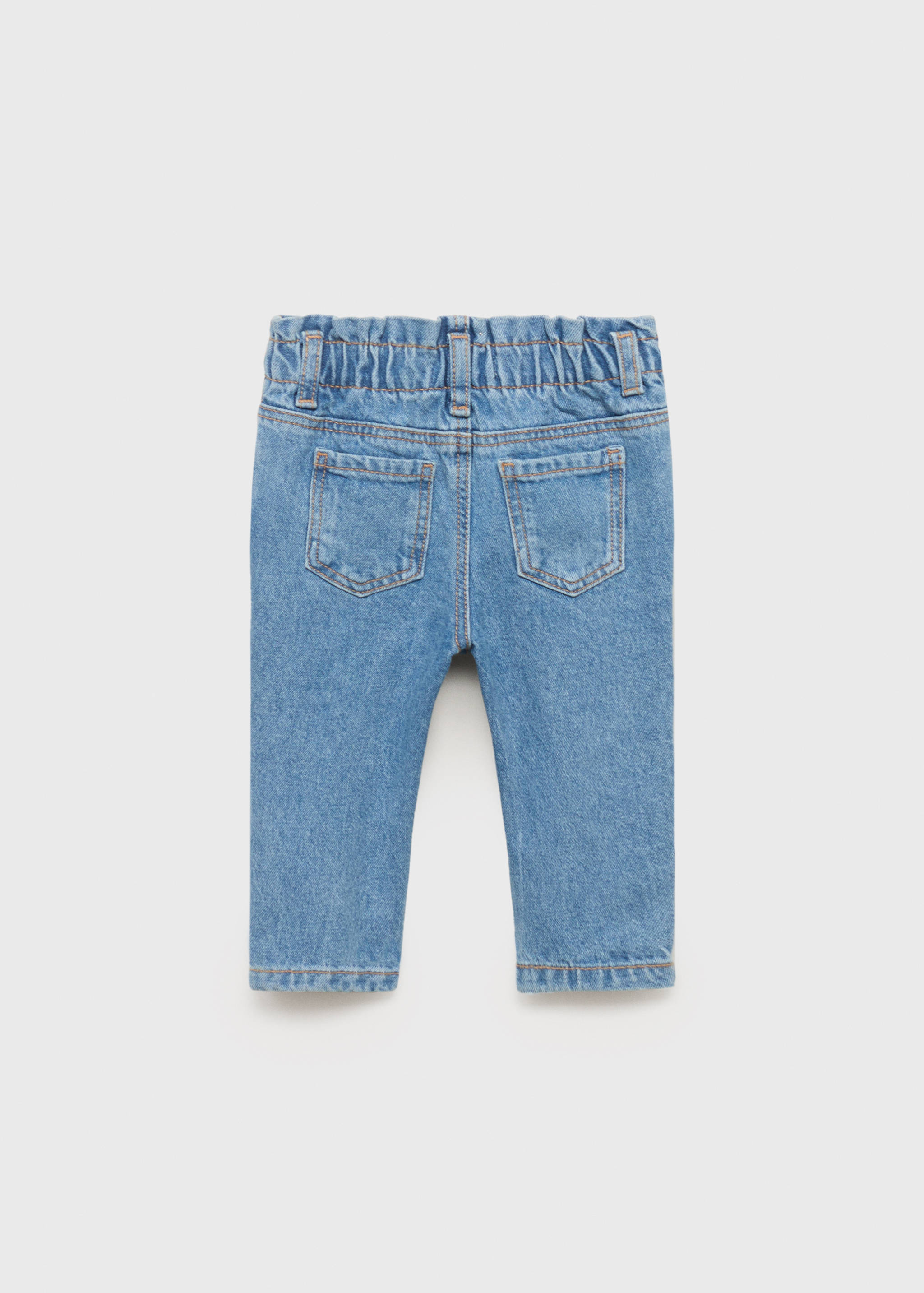 Paper bag jeans with buttons - Reverse of the article