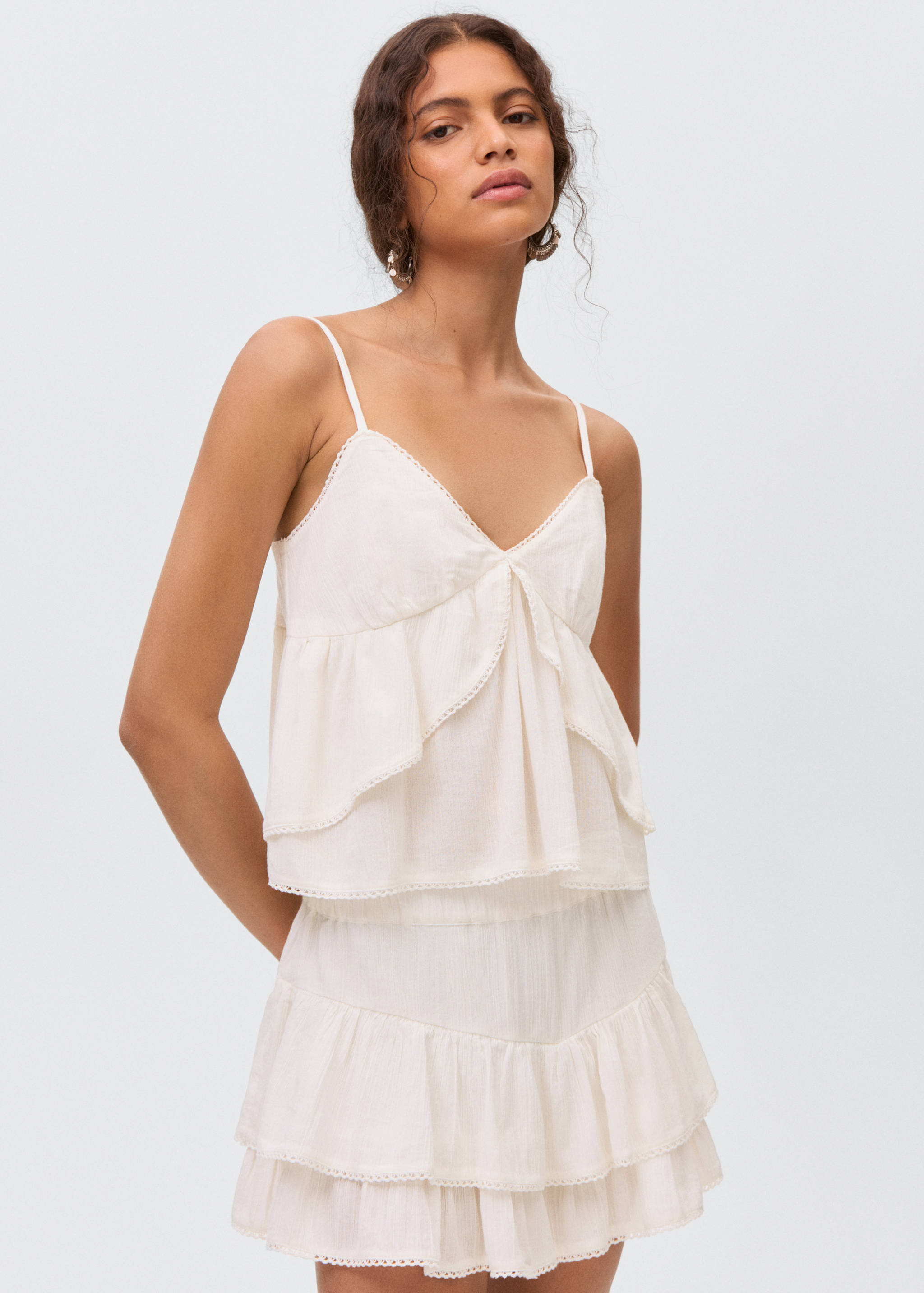 Ruffled trouser skirt - Medium plane