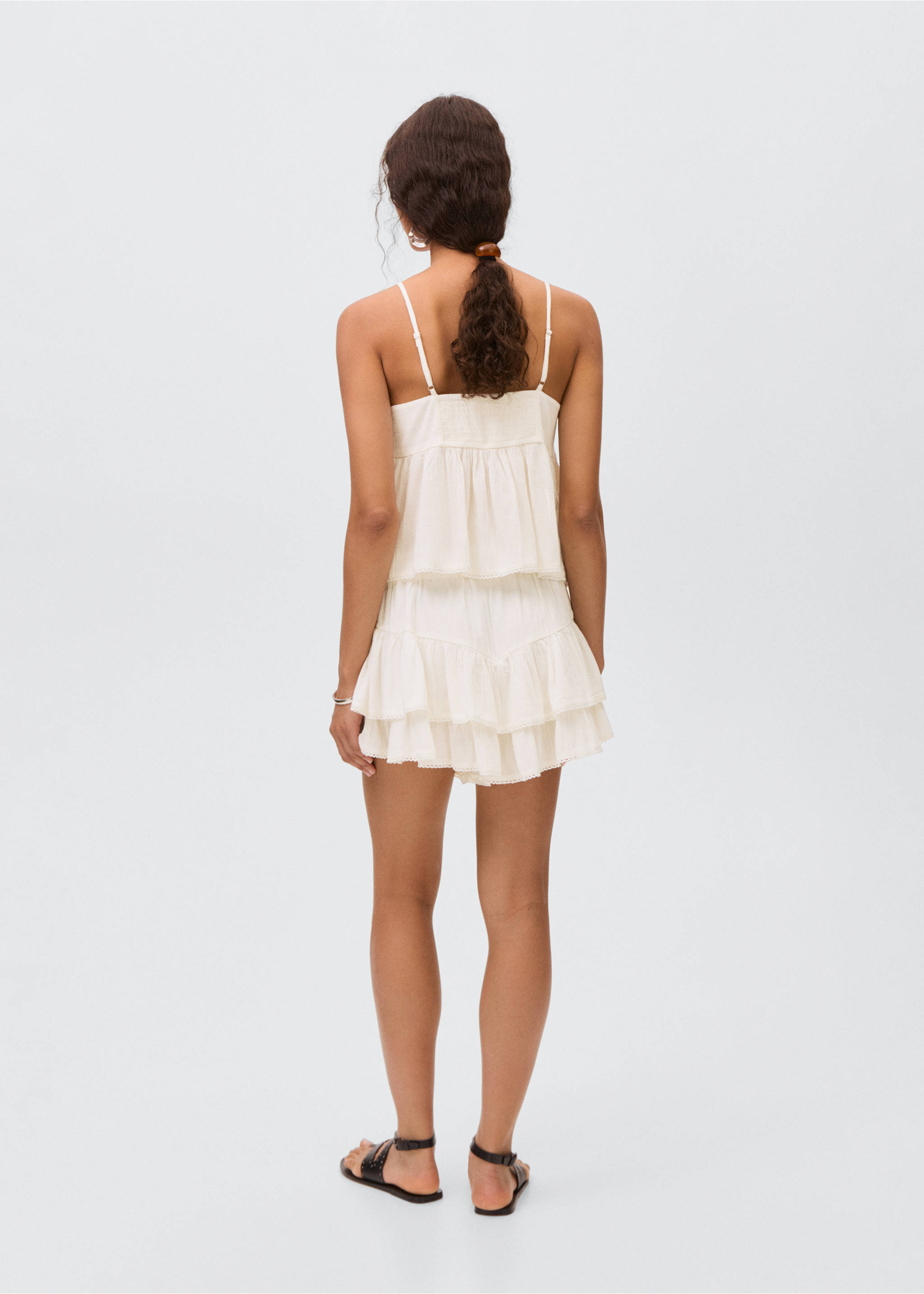 Ruffled trouser skirt - Reverse of the article, Off White. Ref: 17081518-00.