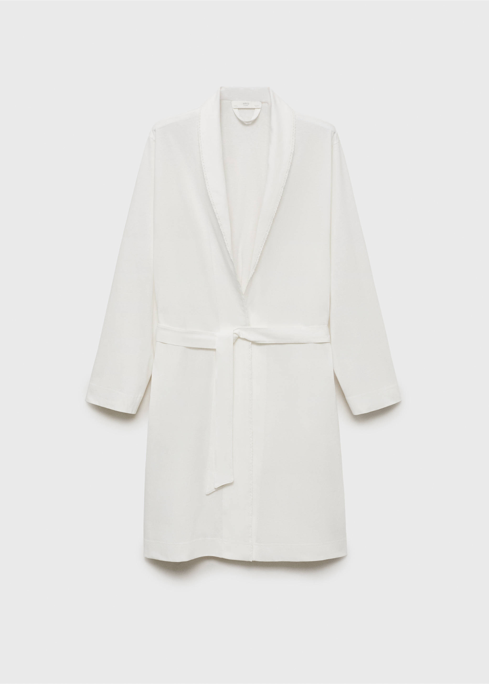 Cotton gown with embroidery detail - Article without model, White. Ref: 17081523-00.