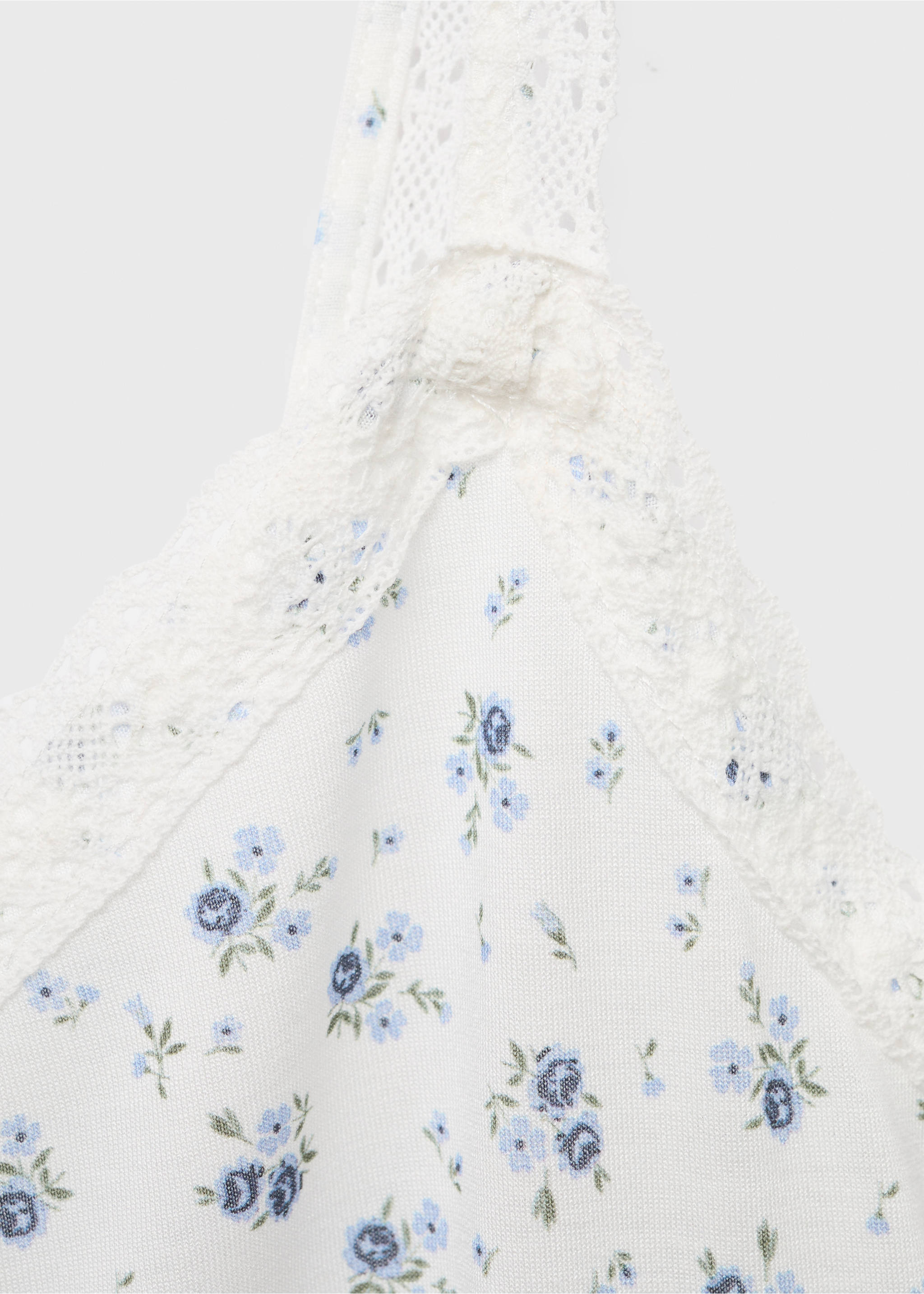 Chemise de nuit à imprimé floral en dentelle - Détail de l'article 0, Blanc. Ref: 17081524-00.