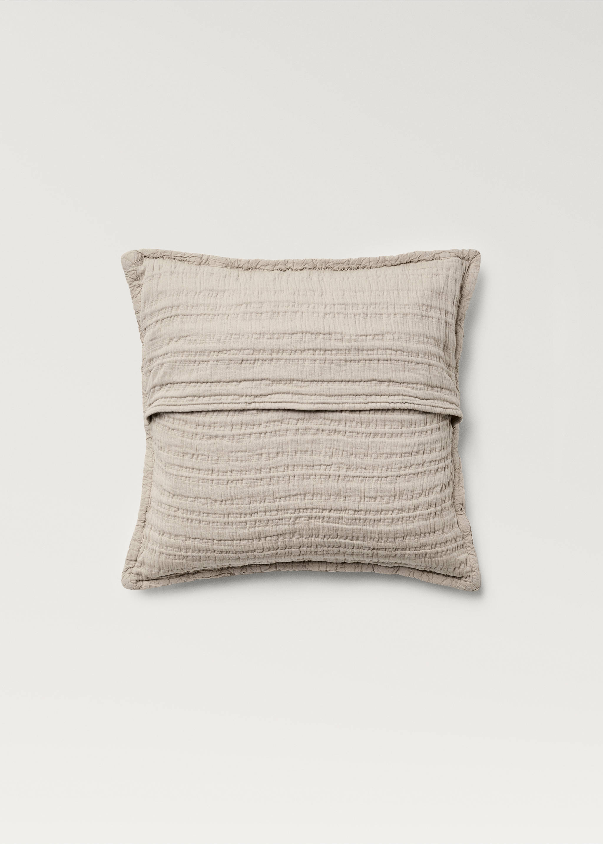 Housse de coussin coton jacquard rayures 50x50 cm - Détail de l'article 1, Beige. Ref: 17081528-00.