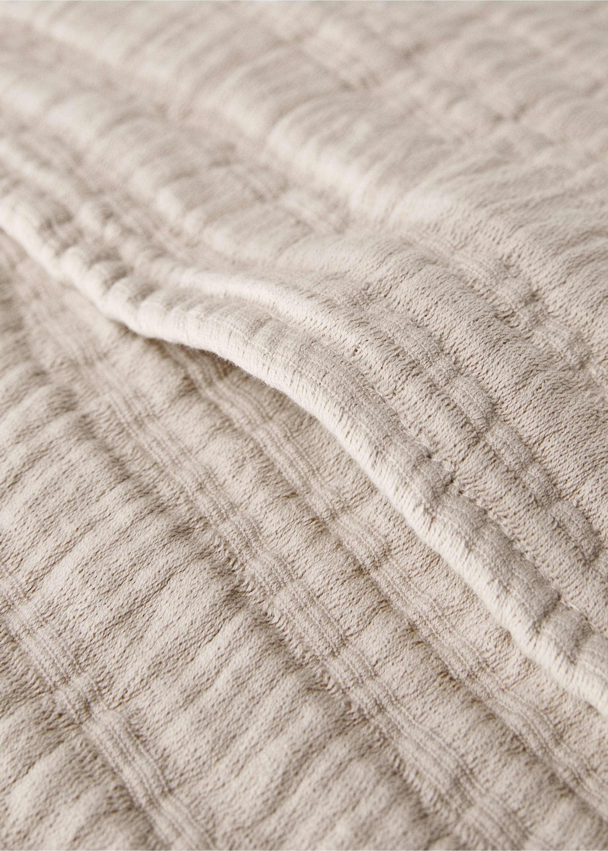 Housse de coussin coton jacquard rayures 50x50 cm - Détail de l'article 2, Beige. Ref: 17081528-00.