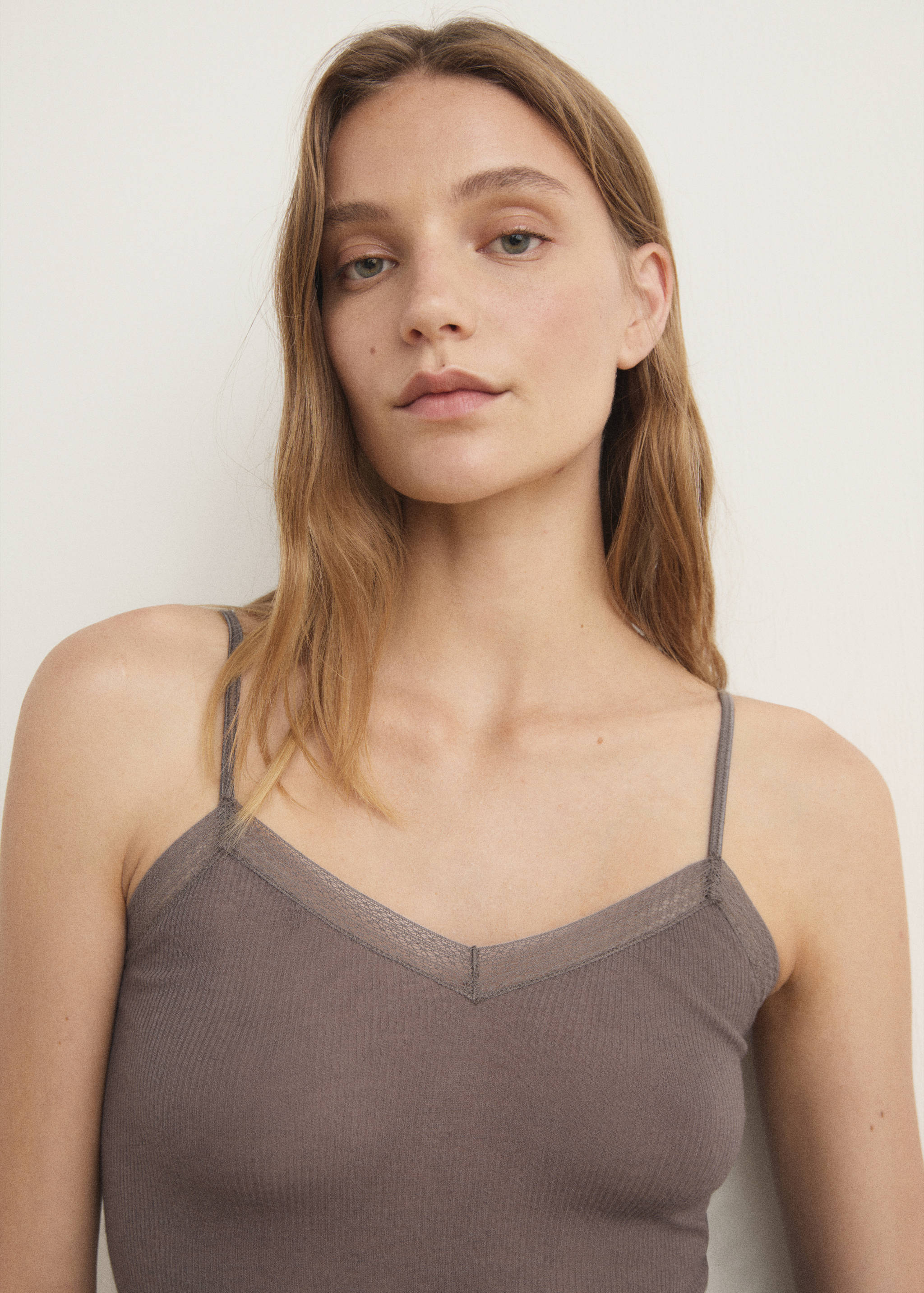 Ribbed pyjama top - Details of the article 1