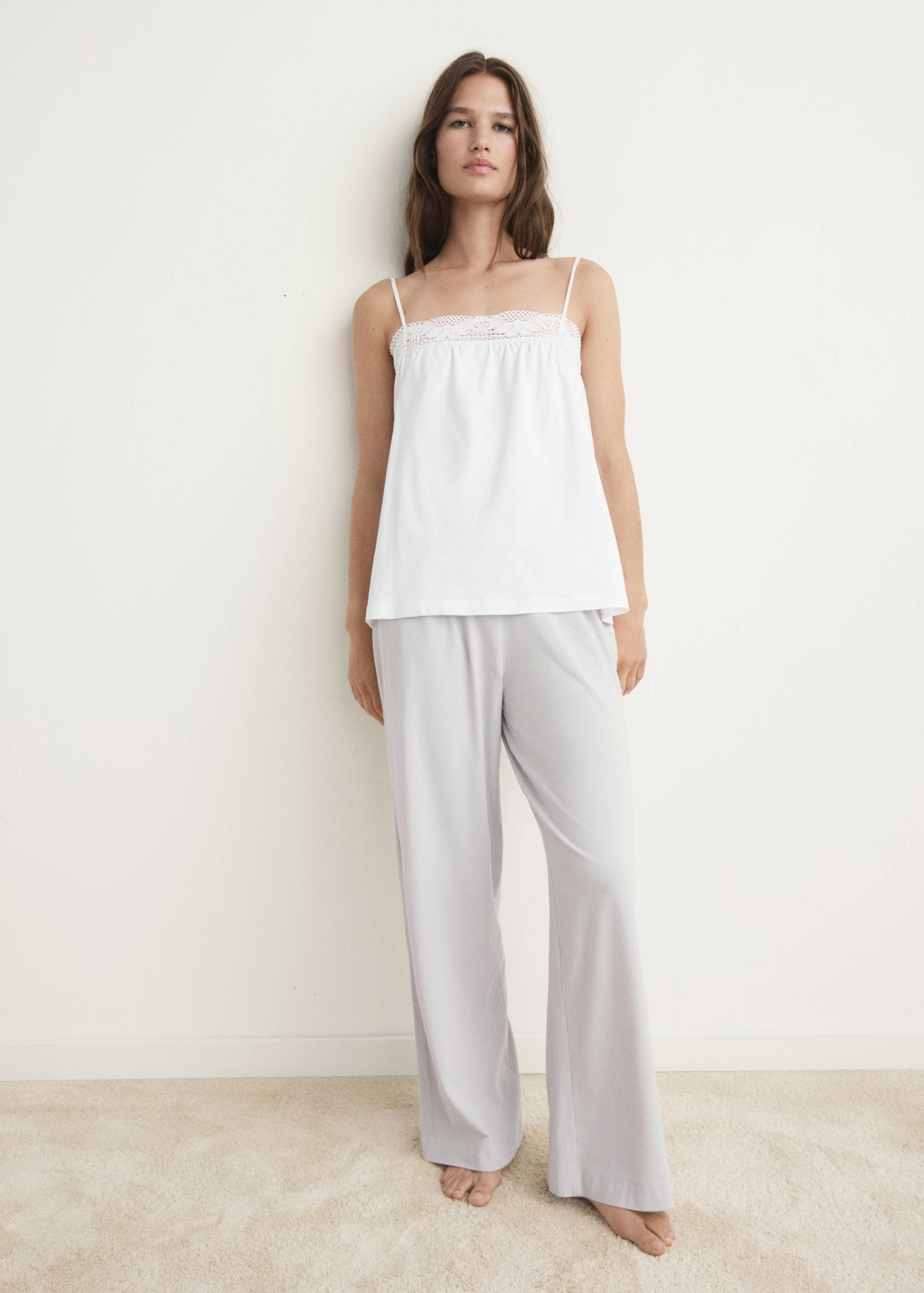 Fluid cotton pyjama bottoms - General plane