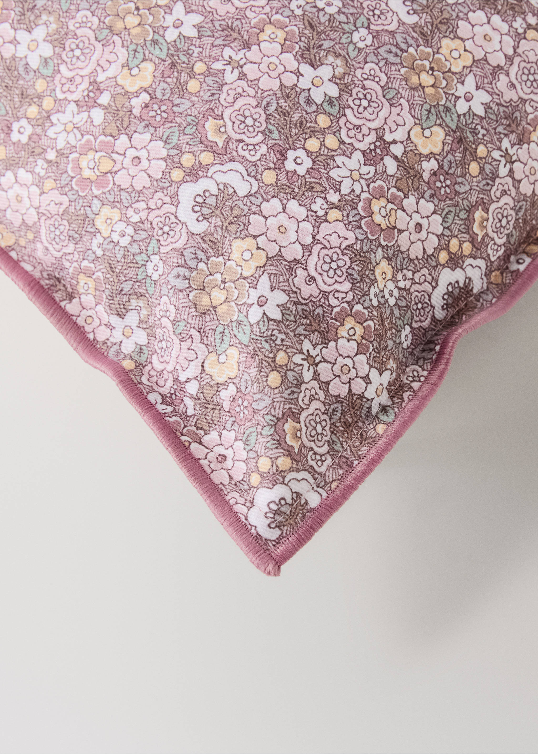 Housse de coussin enfant en coton imprimé à fleurs 30x40 cm - Détail de l'article 1, Rose. Ref: 17081578-00.