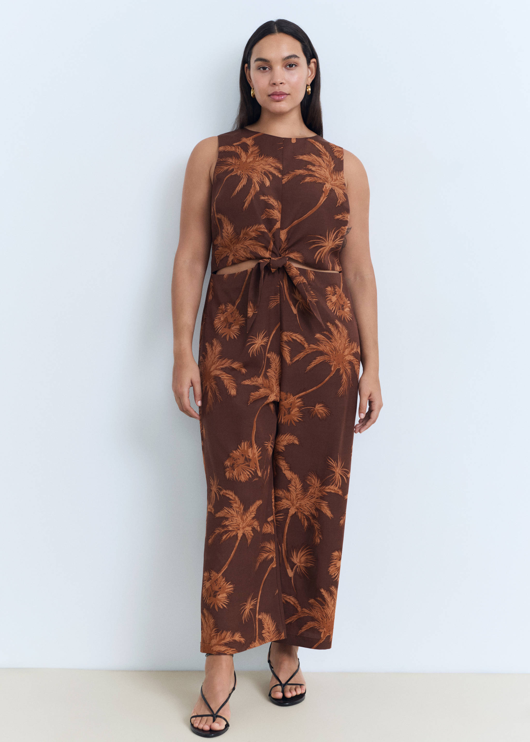 Lyocell jumpsuit with cut-out and knot detail - Details of the article 3